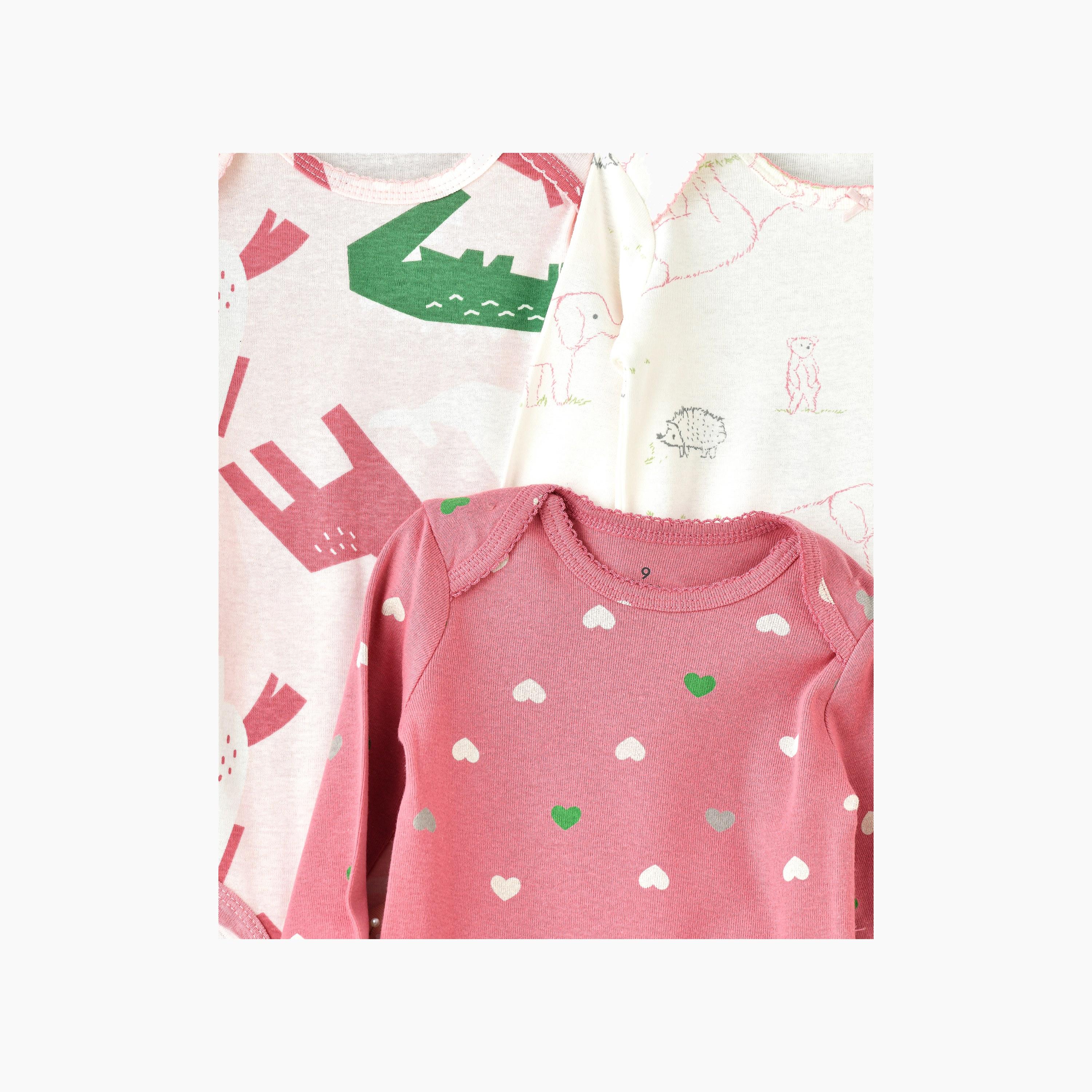 بودي سوت 5 قطع بطبعة حيوانات وقلوب لطيفة للجنسين من بيبيكلو-baby-boys-clothing-multipacks-image-2