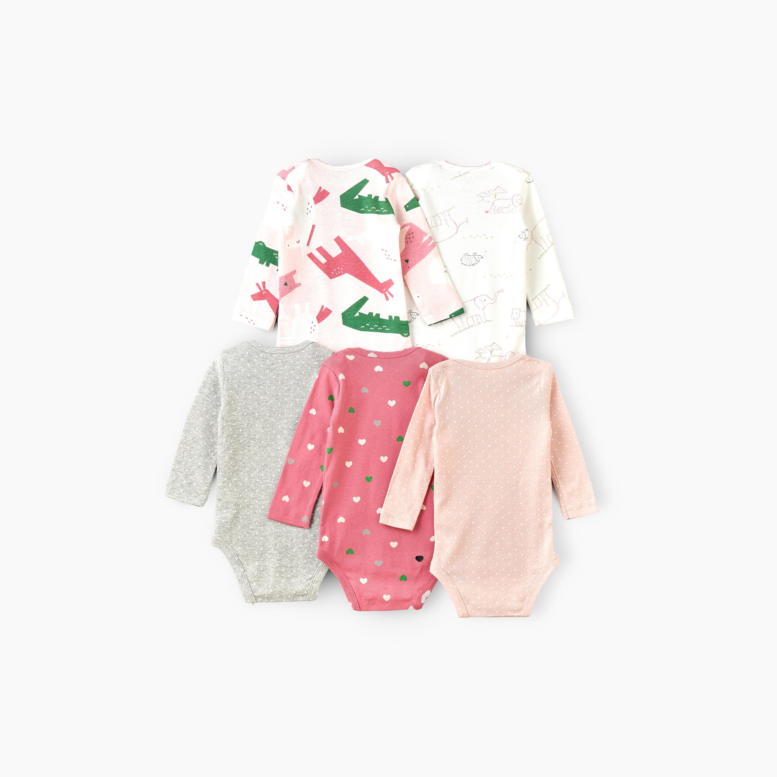 بودي سوت 5 قطع بطبعة حيوانات وقلوب لطيفة للجنسين من بيبيكلو-baby-boys-clothing-multipacks-image-3