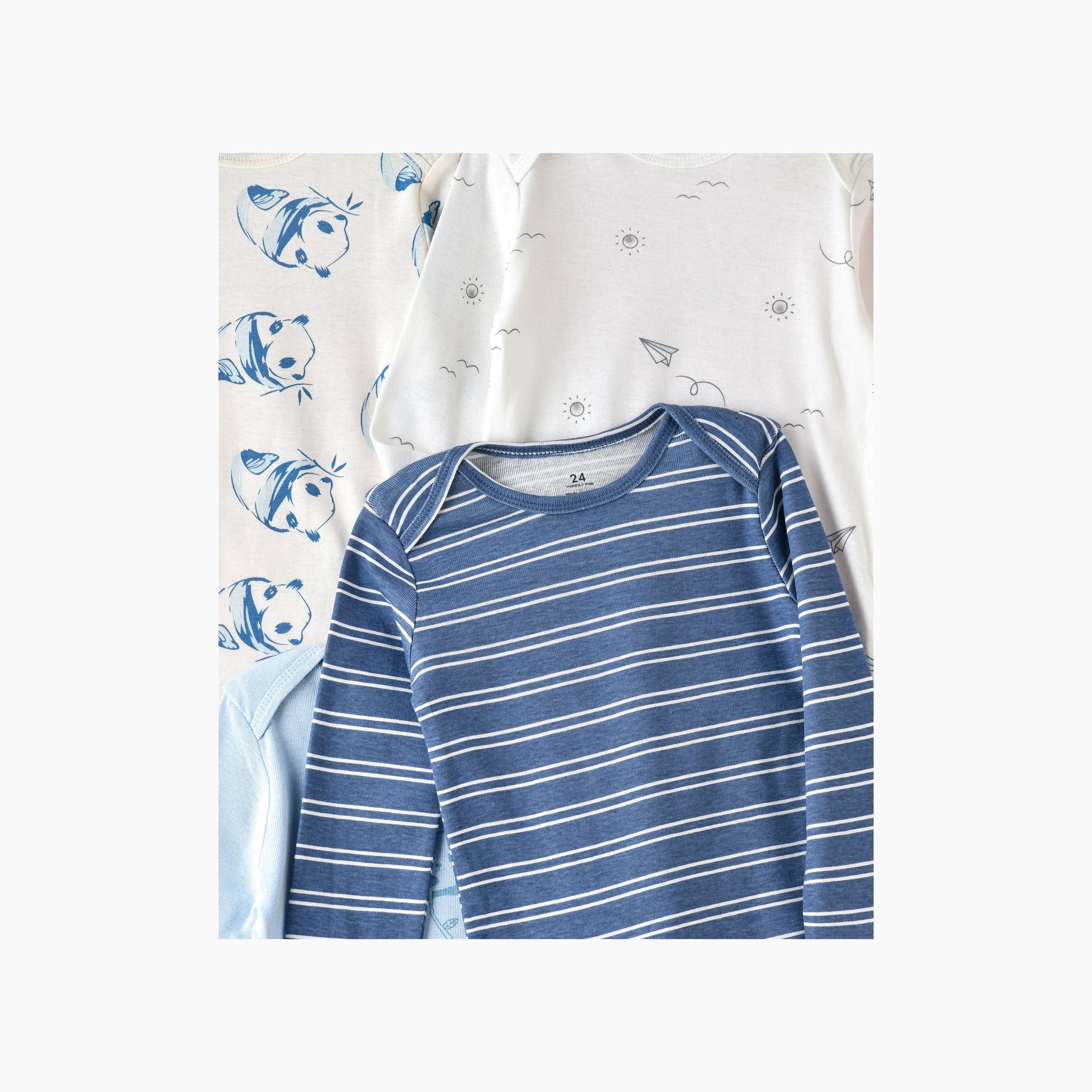 Babyqlo 5-Piece Adventure & Panda-Themed Bodysuits-baby-boys-clothing-bodysuits-image-2
