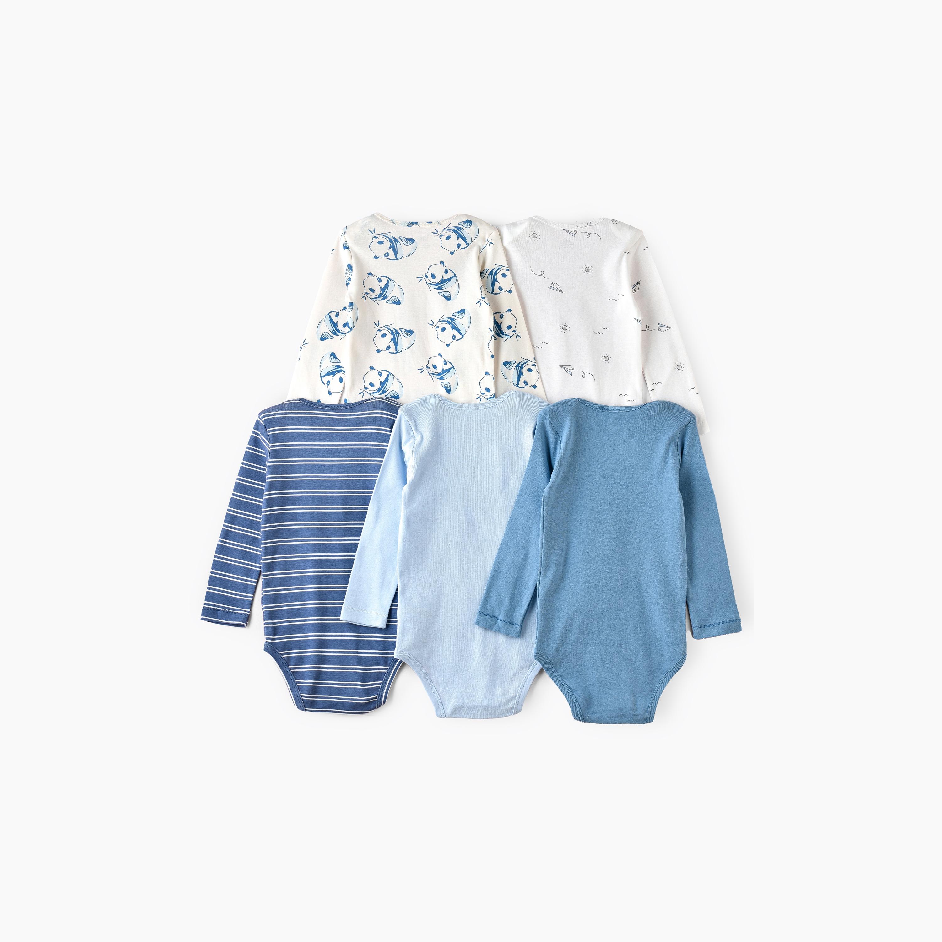 Babyqlo 5-Piece Adventure & Panda-Themed Bodysuits-baby-boys-clothing-bodysuits-image-3