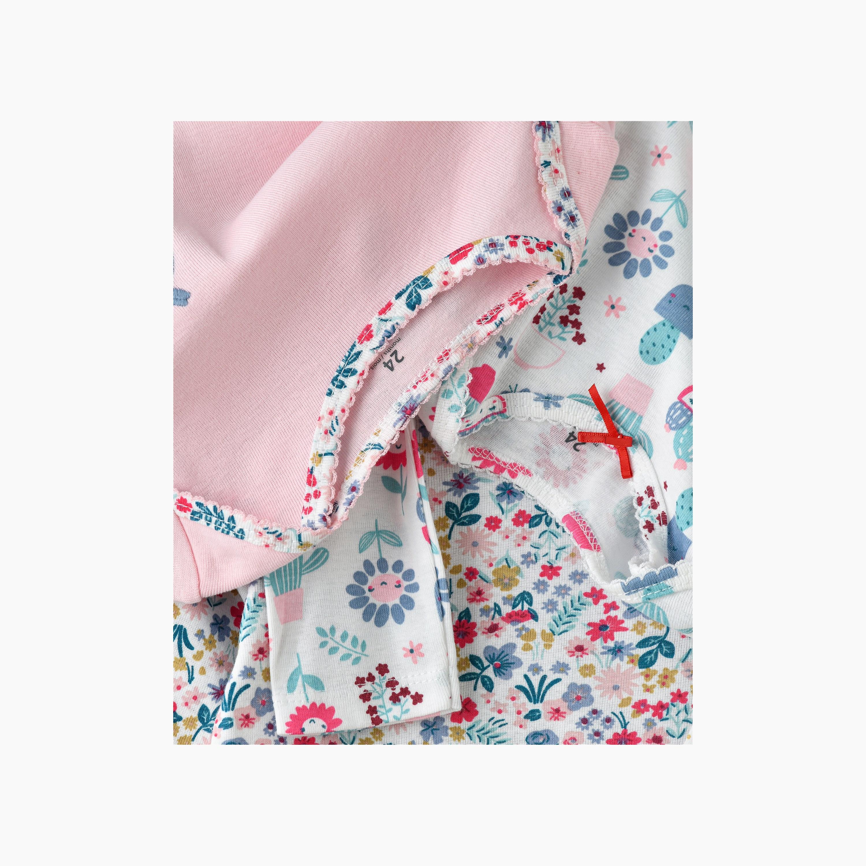 Babyqlo 5-Piece Floral Garden Printed Bodysuits-baby-girls-clothing-bodysuits-image-4