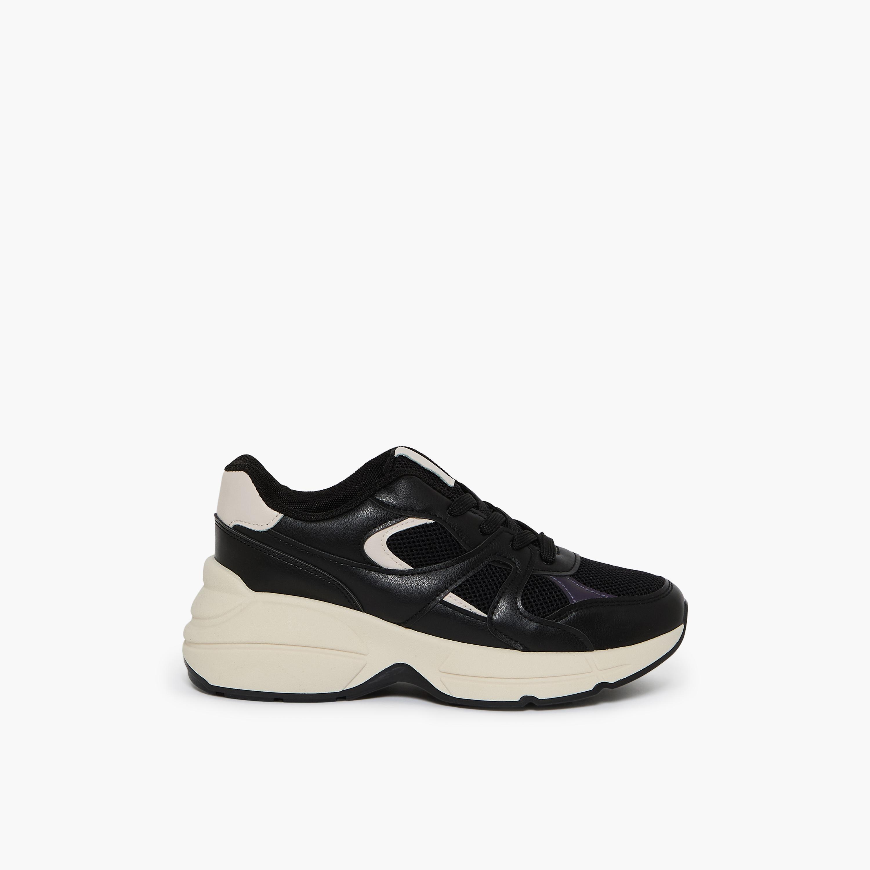 جيومني - حذاء رياضي أوزكان برباط نعل سميك كاحل منخفض للنساء | 615TF311-32-BLACK-women-shoes-sneakers-image-4