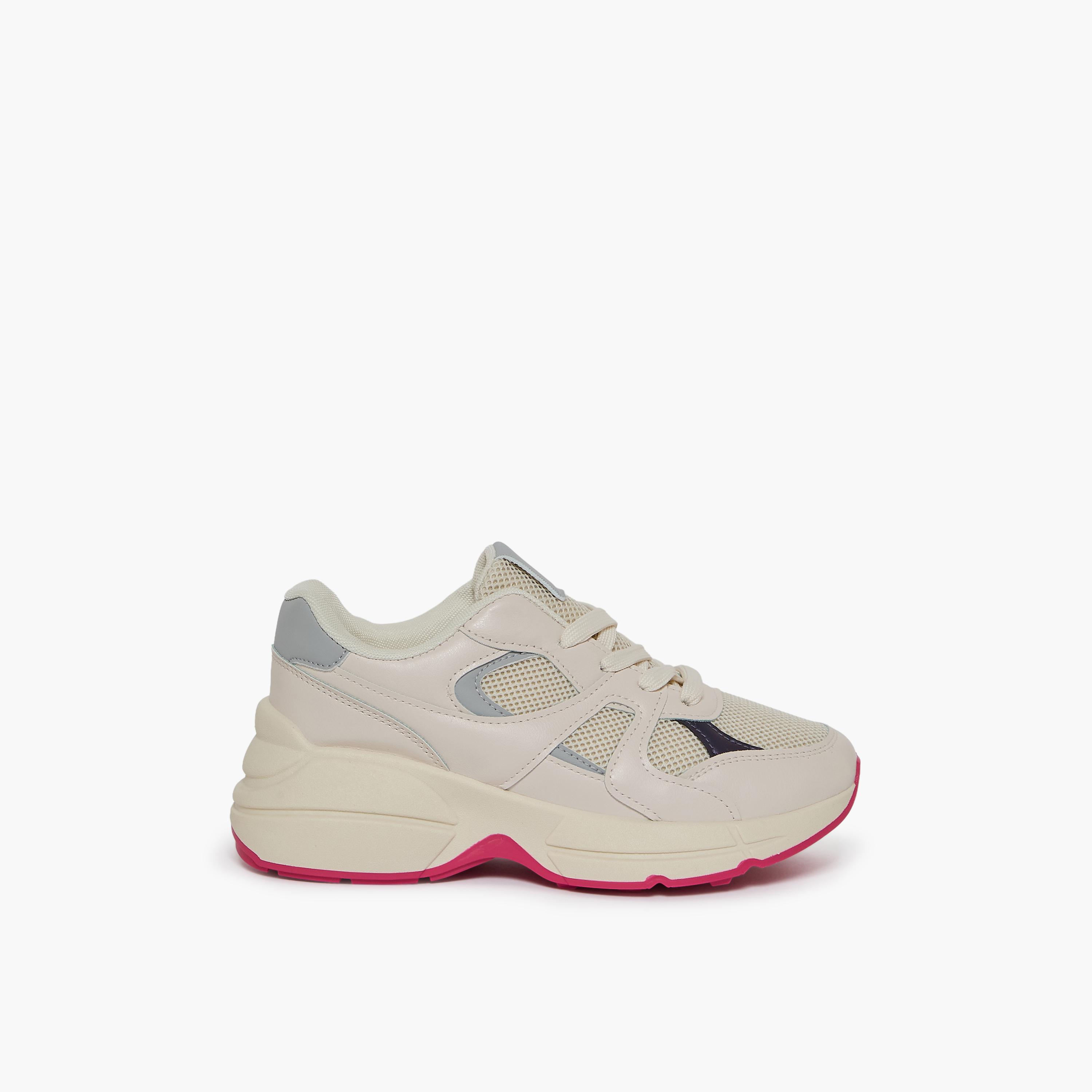 جيومني - حذاء رياضي بينار برباط نعل سميك كاحل منخفض للنساء | 615TF311-32-GREY-women-shoes-sneakers-image-4