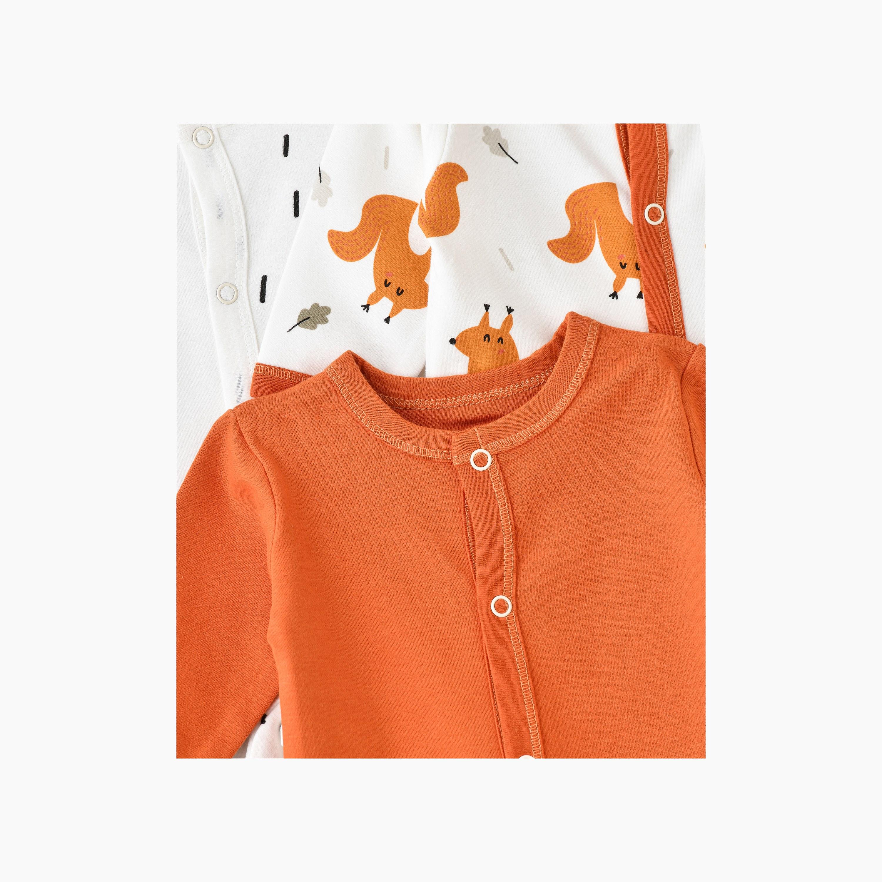 Babyqlo 3-Piece Rustic Forest Friends Printed Rompers-baby-boys-clothing-multipacks-image-2