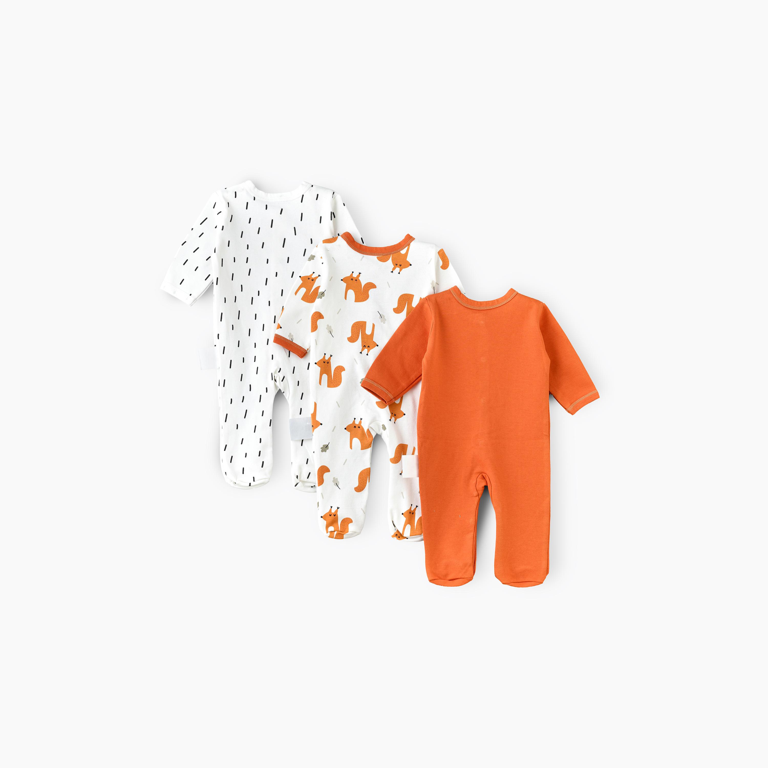 Babyqlo 3-Piece Rustic Forest Friends Printed Rompers-baby-boys-clothing-multipacks-image-3