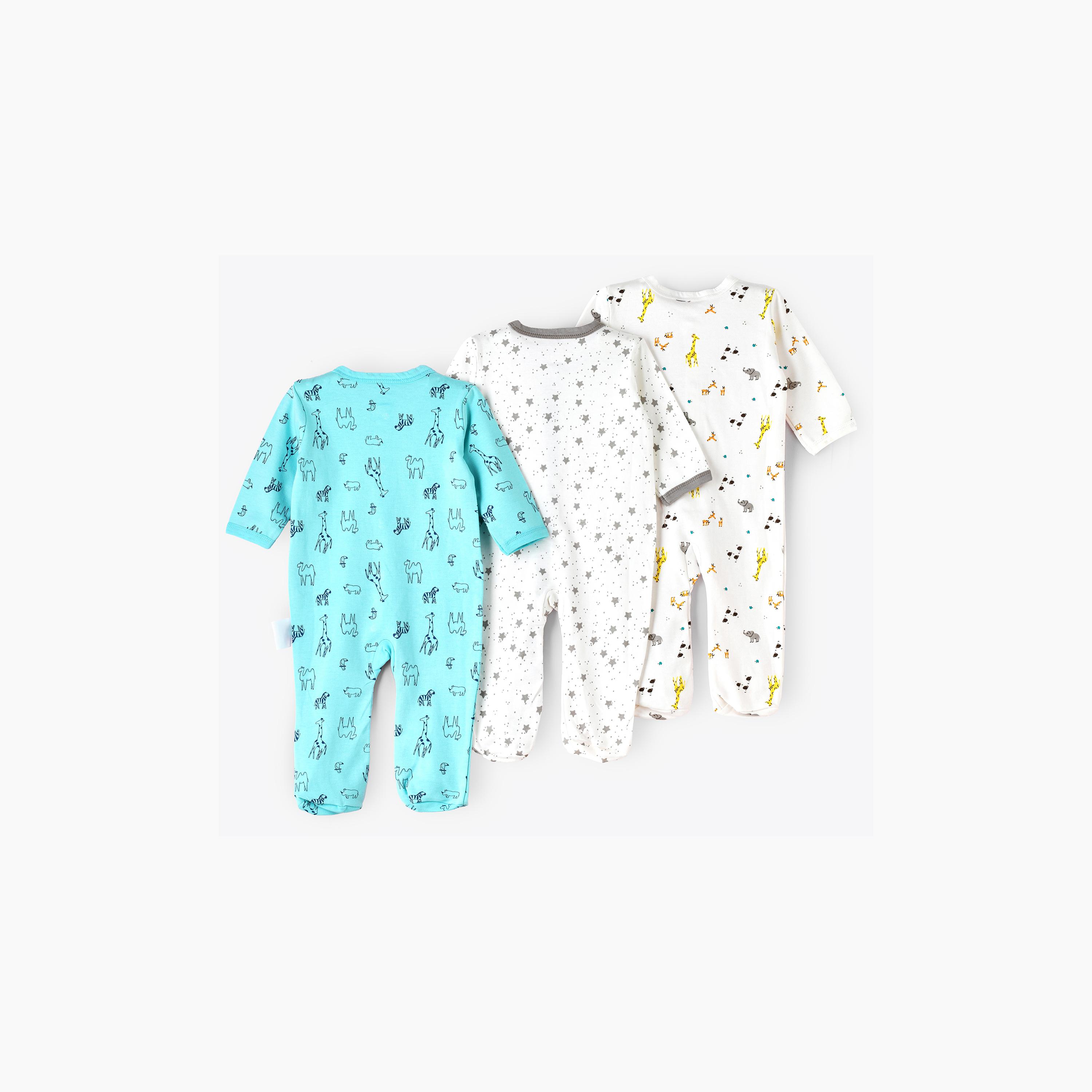 Babyqlo 3-Piece Safari Animal Adventure Printed Rompers-baby-boys-clothing-multipacks-image-3