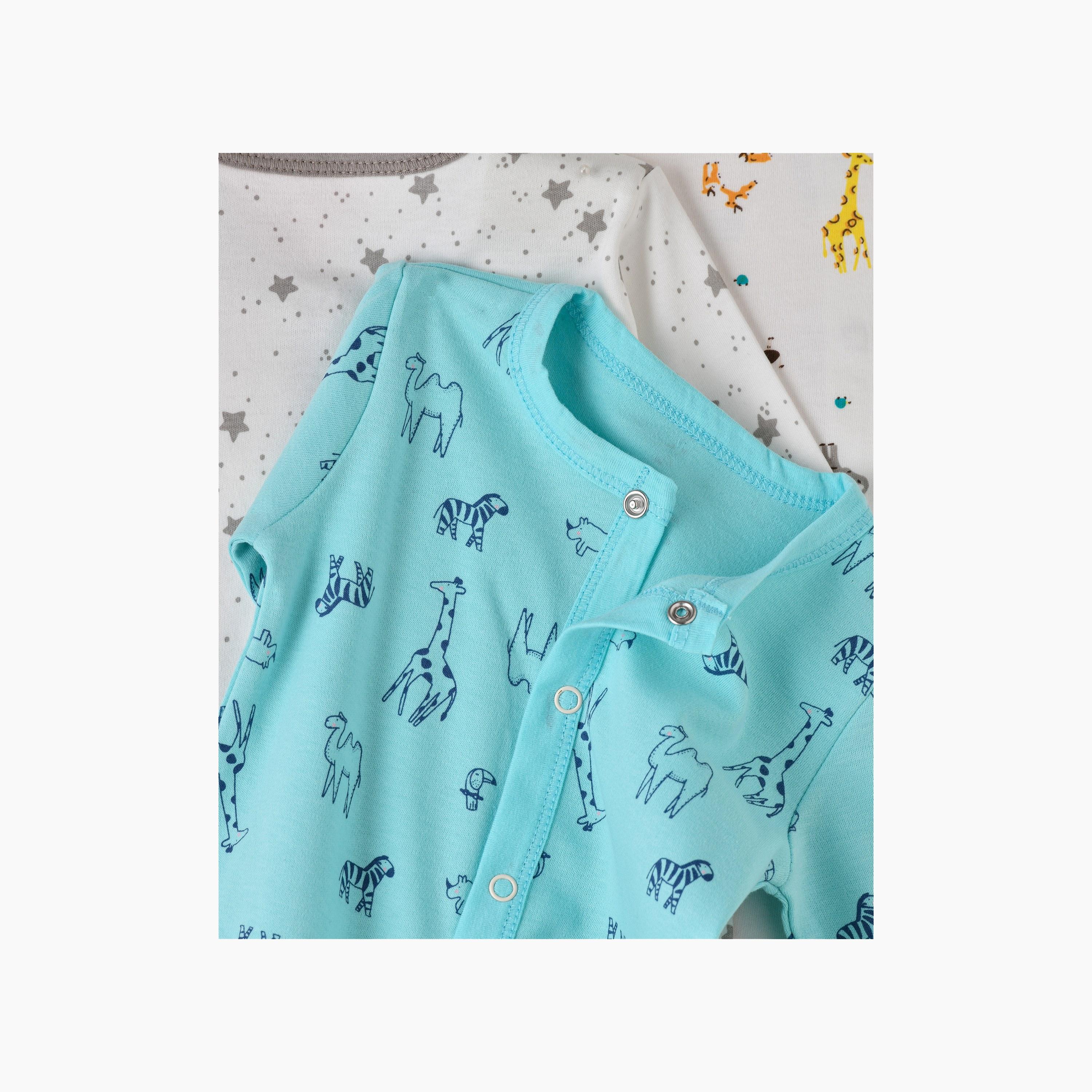 Babyqlo 3-Piece Safari Animal Adventure Printed Rompers-baby-boys-clothing-multipacks-image-4