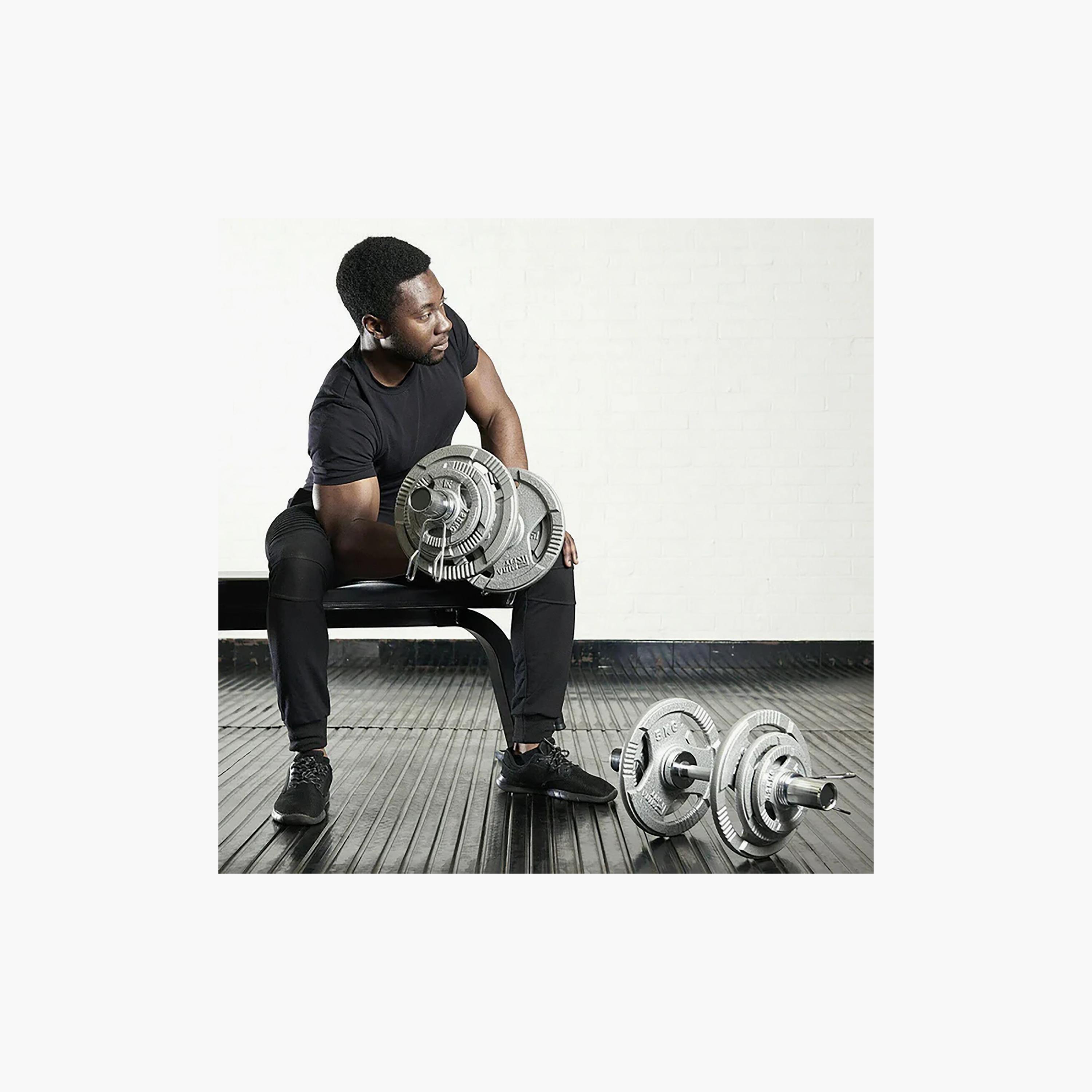 X Maxstrength Heavy Duty Olympic Dumbbell Handle Barbell 20"-sports-gear-gym-image-6