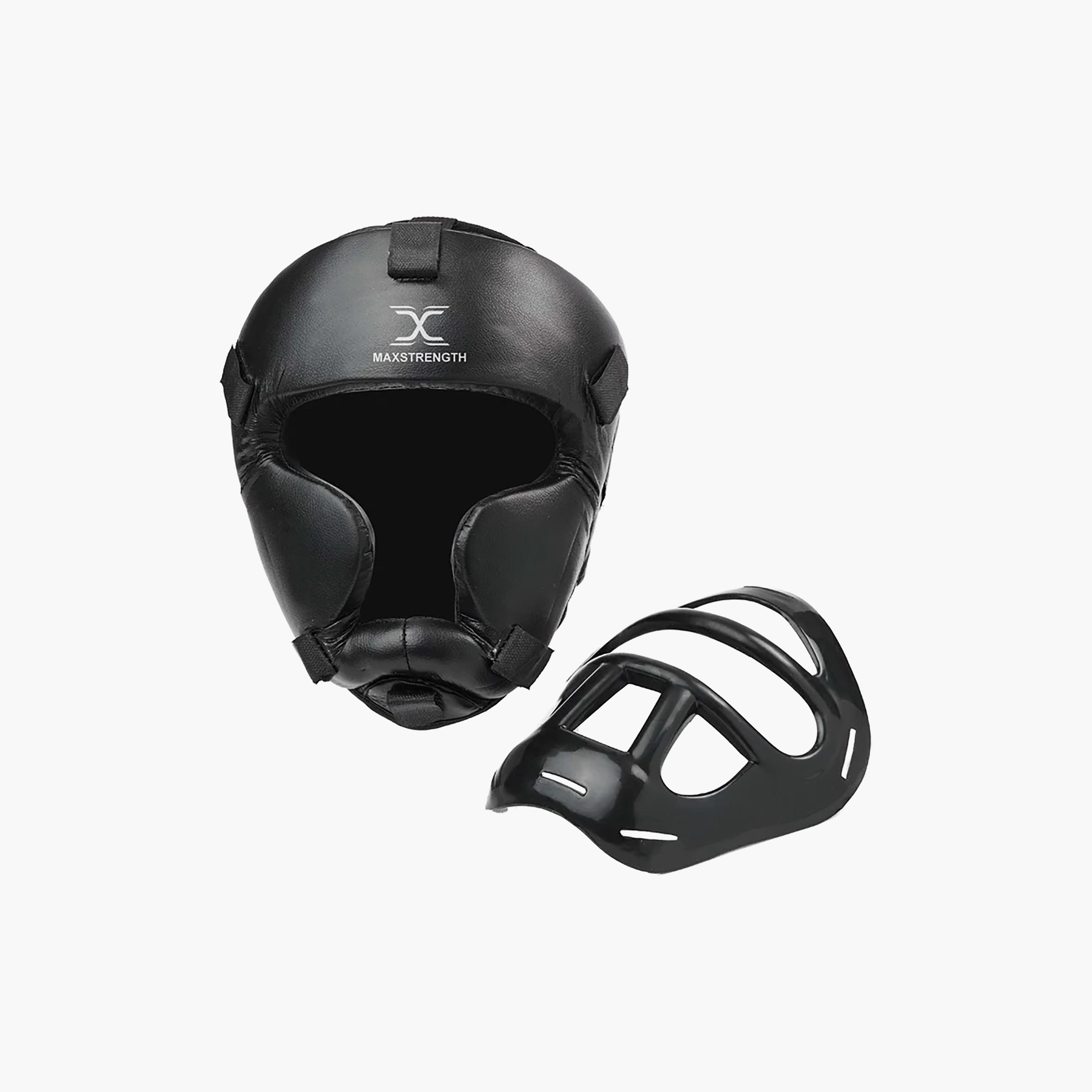 X Maxstrength Boxing Head Guard with Plastic Grill Protector-sports-gear-gym-image-4