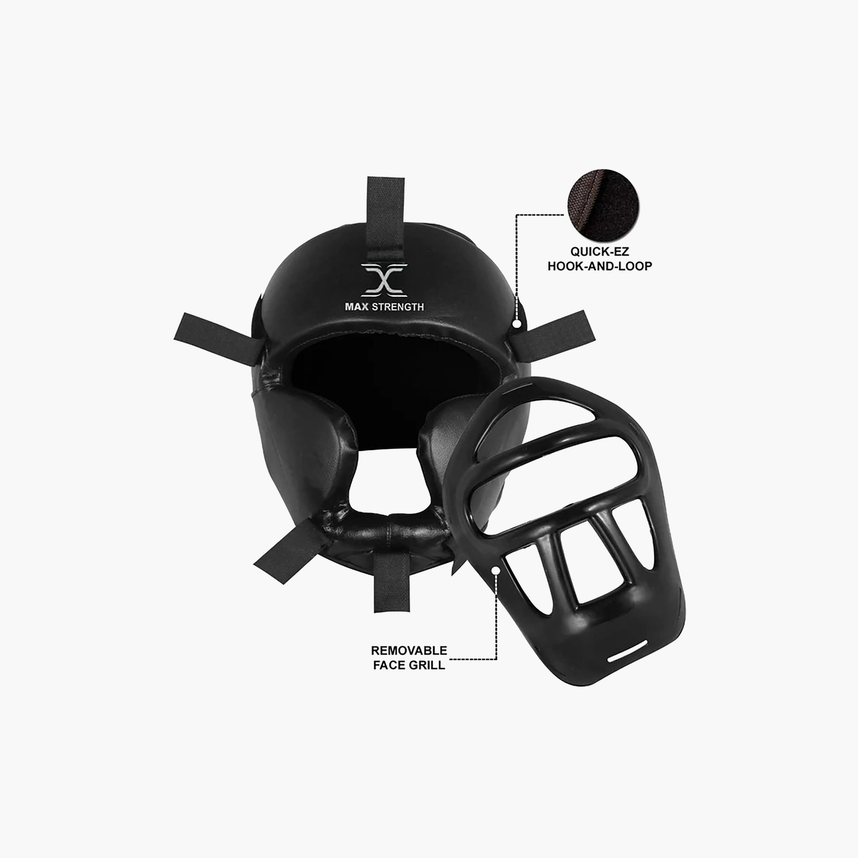 X Maxstrength Boxing Head Guard with Plastic Grill Protector-sports-gear-gym-image-5