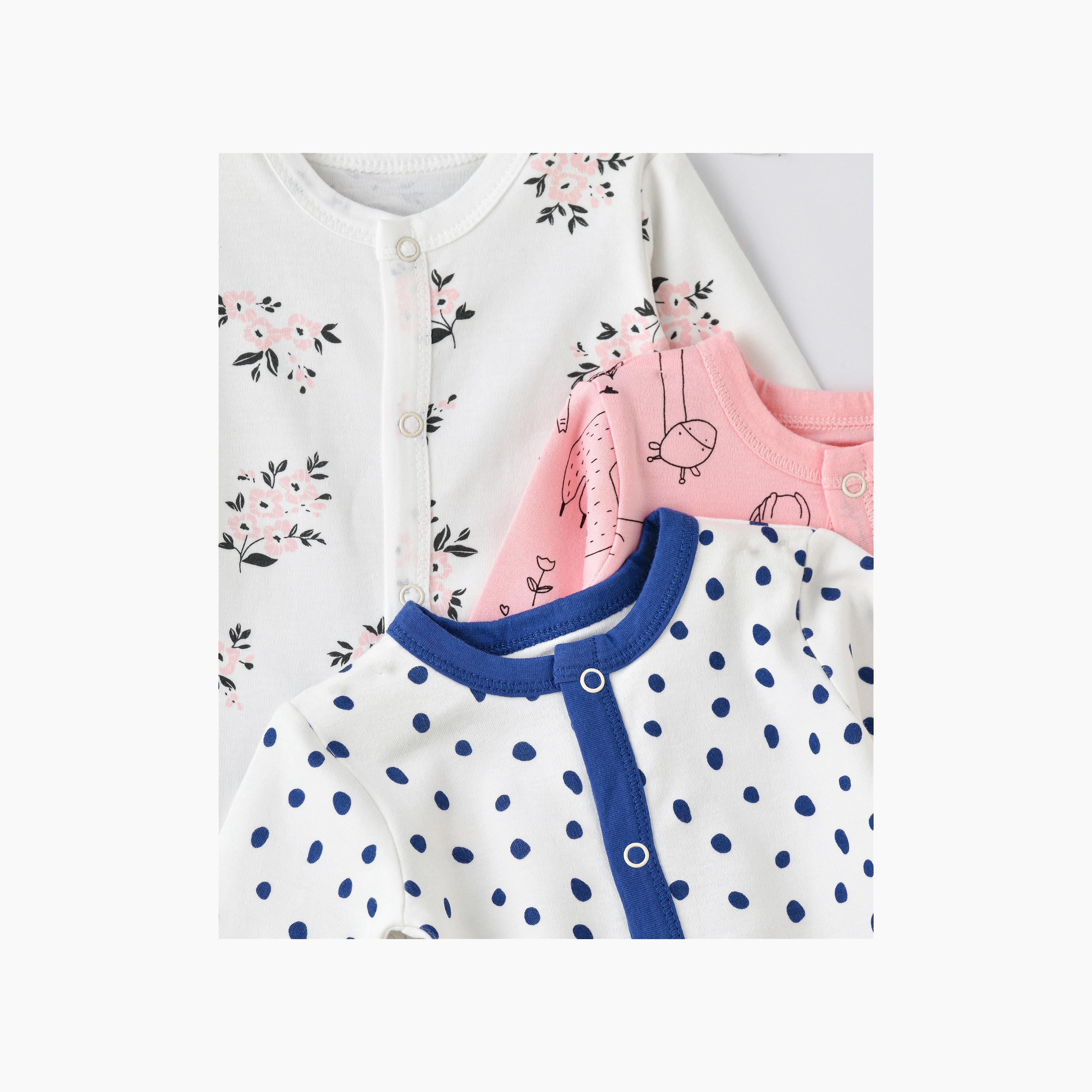 Babyqlo 3-Piece Playful Patterns Printed Rompers-baby-girls-clothing-rompers-image-2