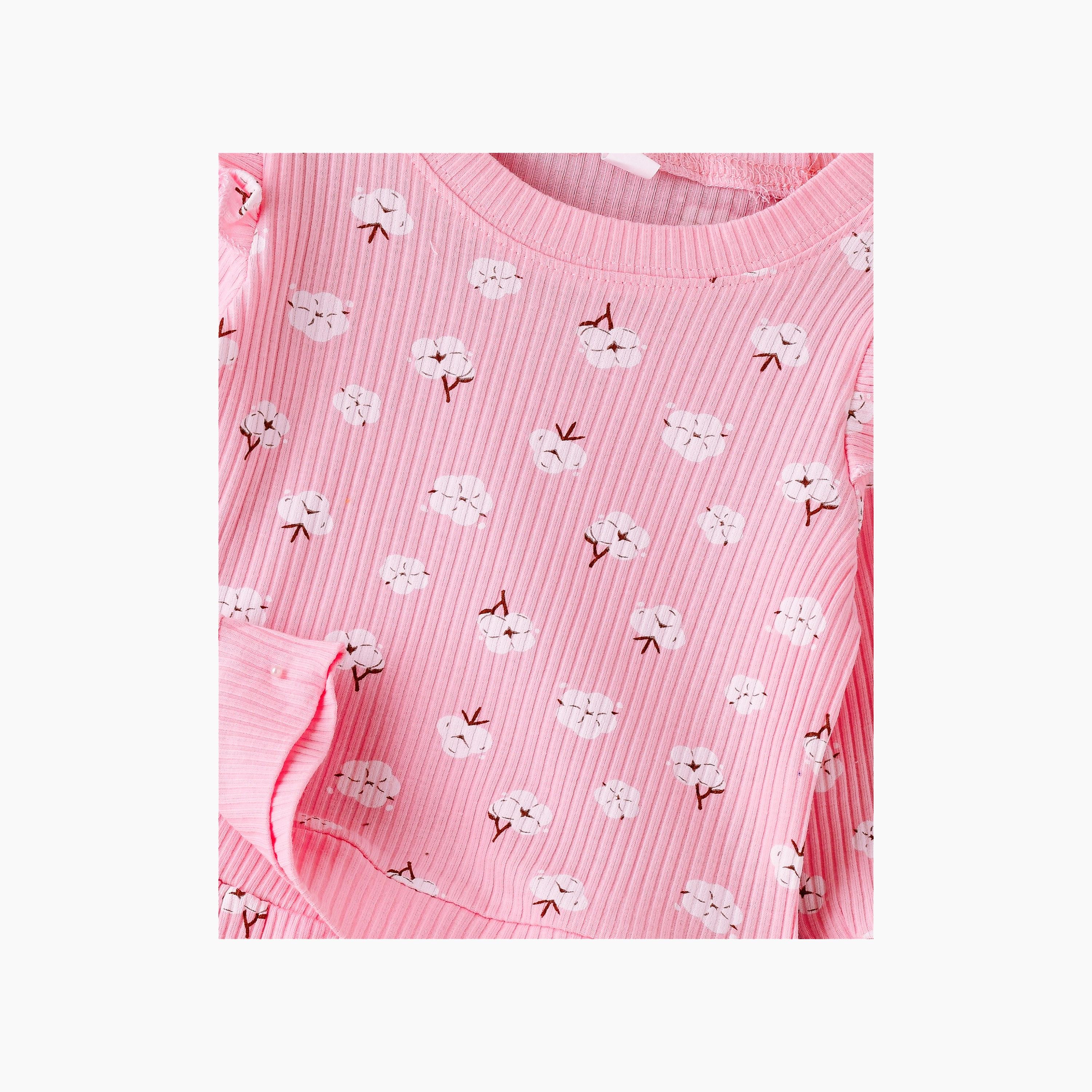 سويت شيرت بأكمام طويلة وطبعة زهور قطعتين مع بنطلون من بيبيكلو-baby-girls-clothing-setsandcoords-image-4