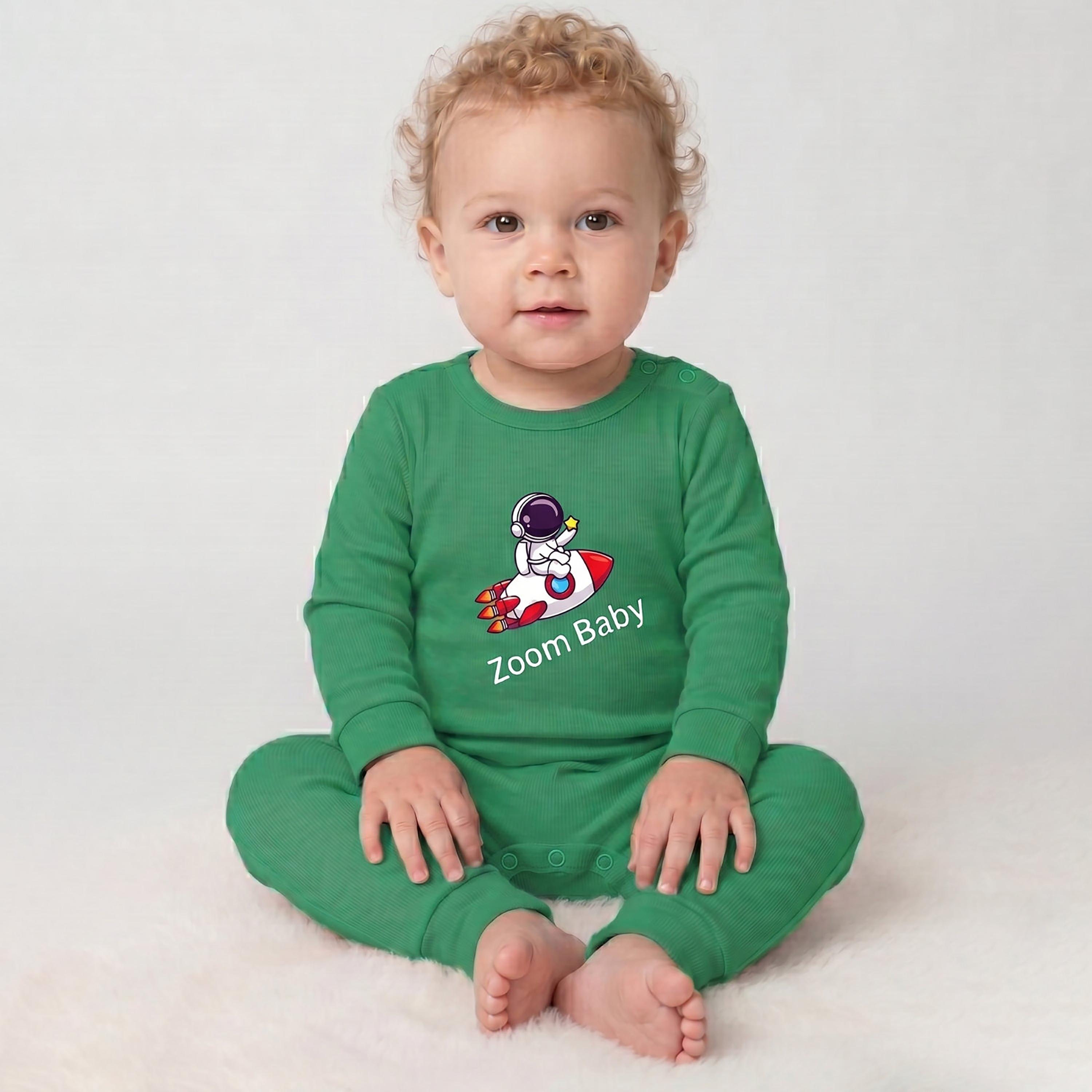 Babyqlo Cotton Graphic Long Sleeves Romper-baby-boys-clothing-rompers-image-2