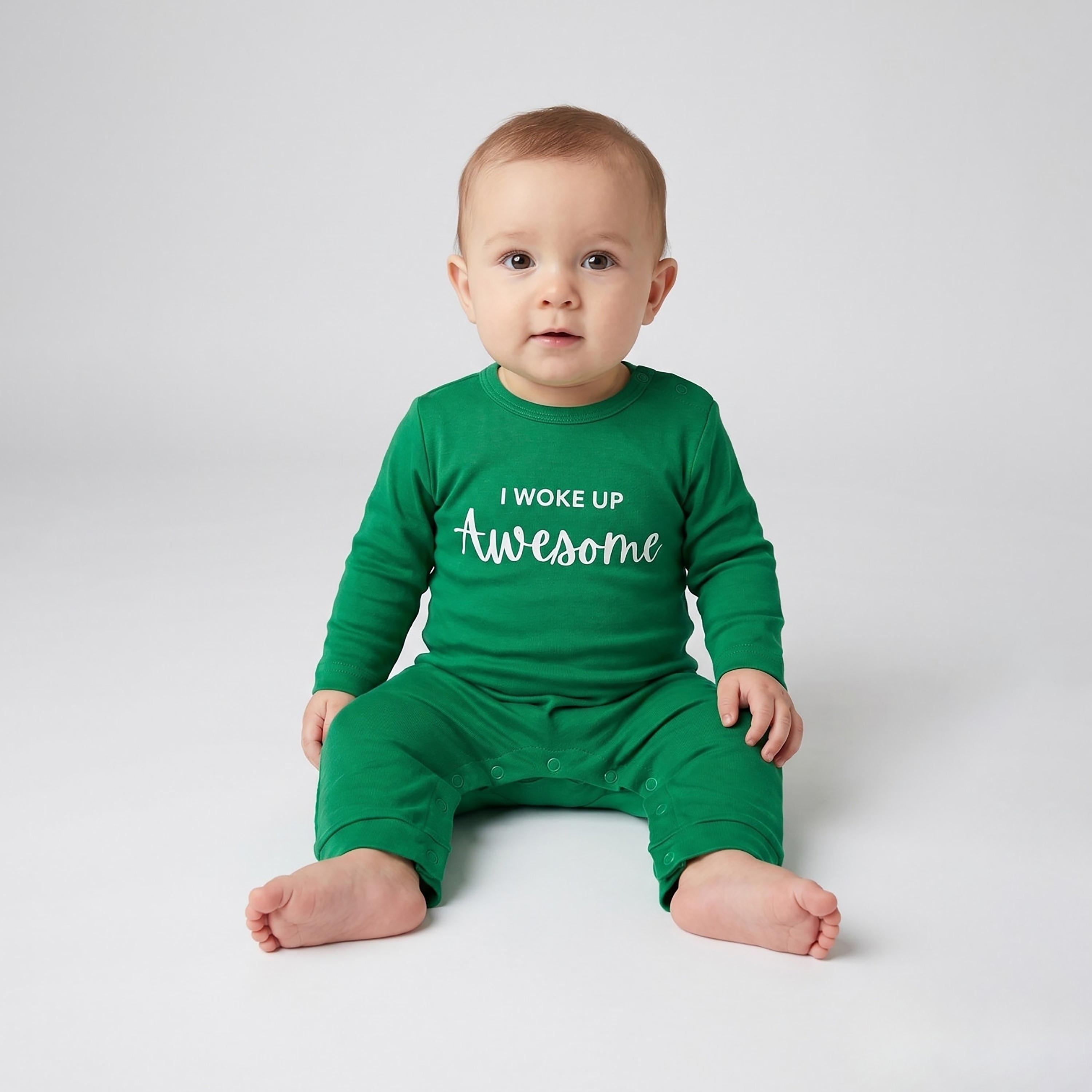 Babyqlo Cotton Slogan Long Sleeves Romper-baby-boys-clothing-rompers-image-2