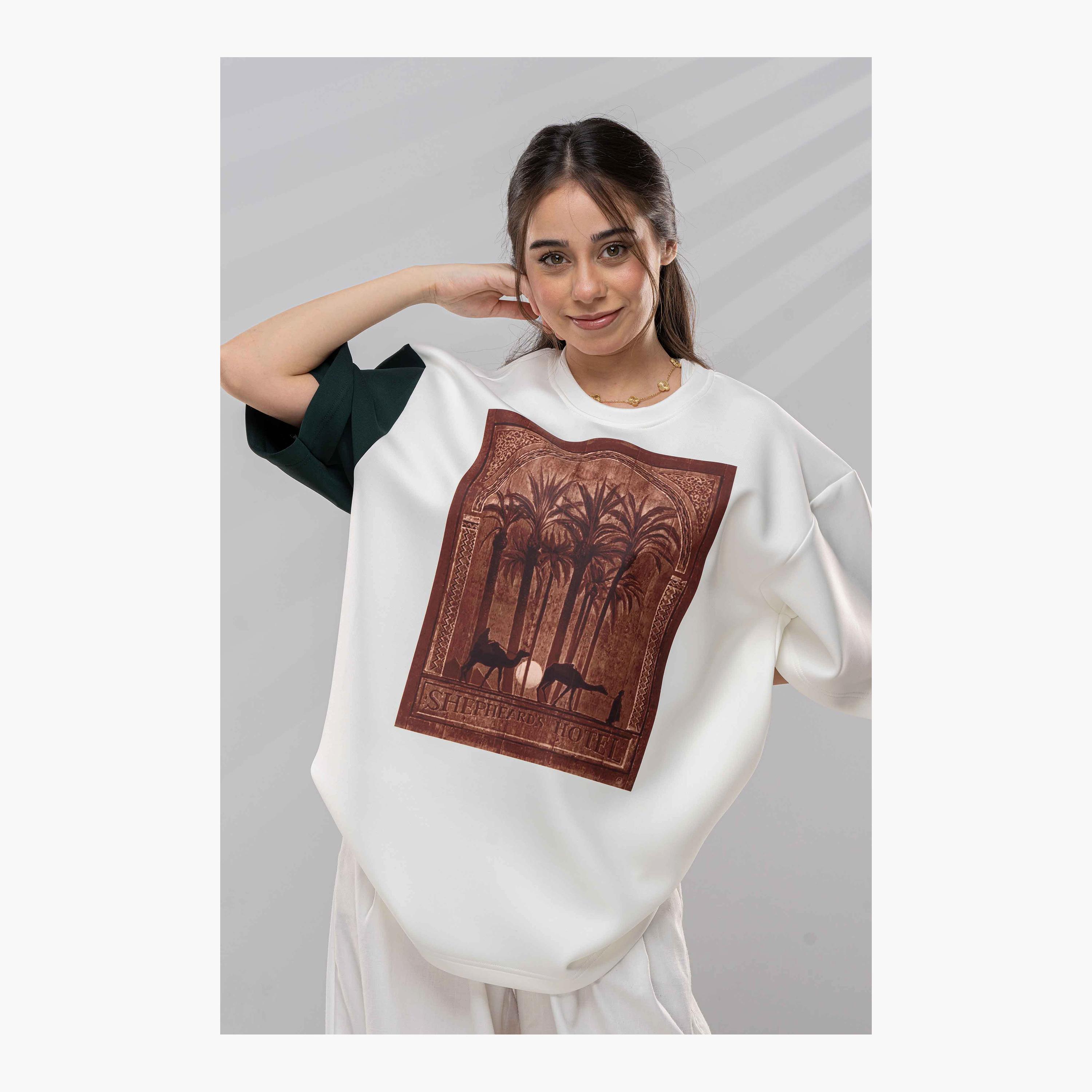 sanefn White and Green KSA National Day Graphic Print Women's T-Shirt-women-clothing-tshirts-image-2