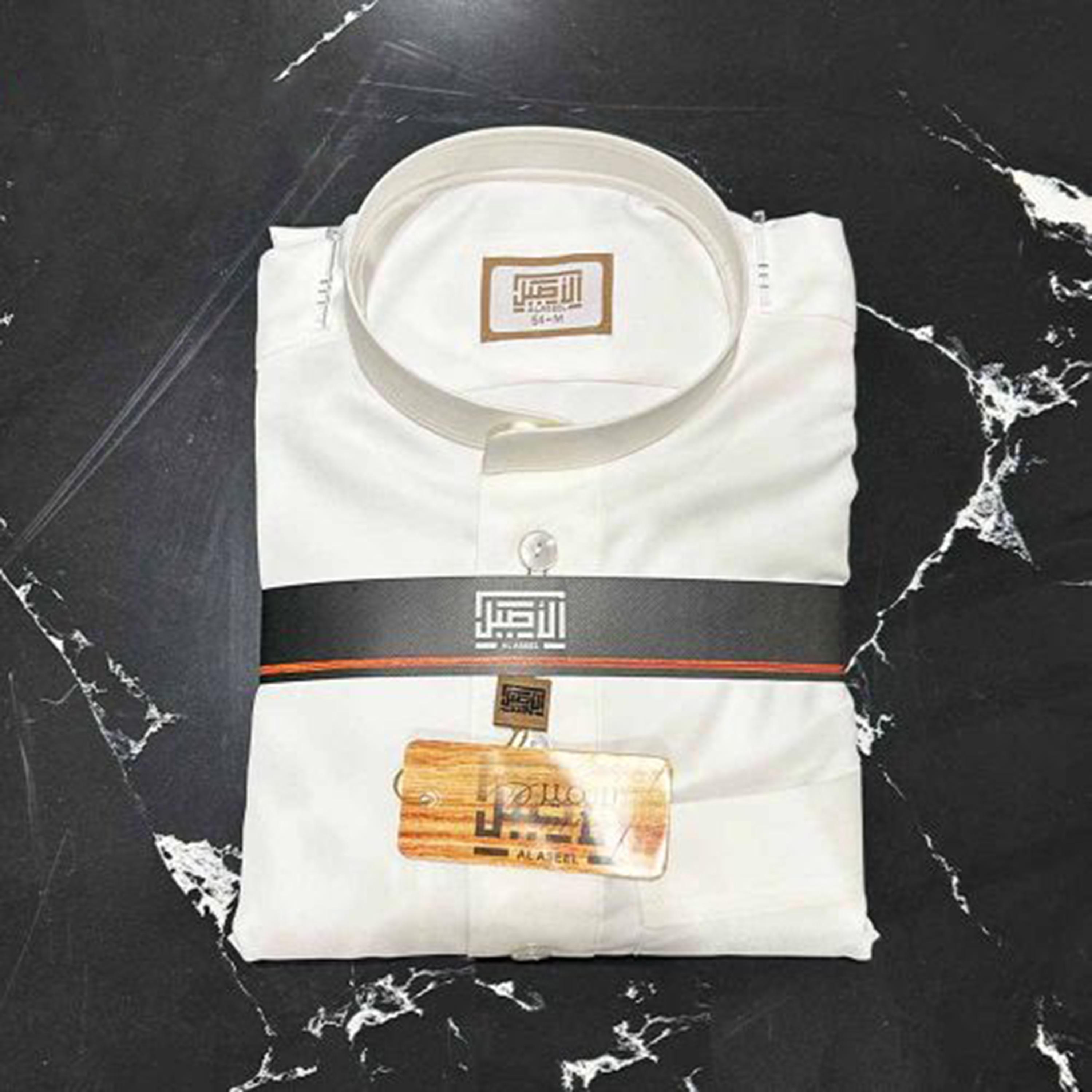 Al Aseel Cream Saudi Thobe-men-arabicclothing-thobes-image-3