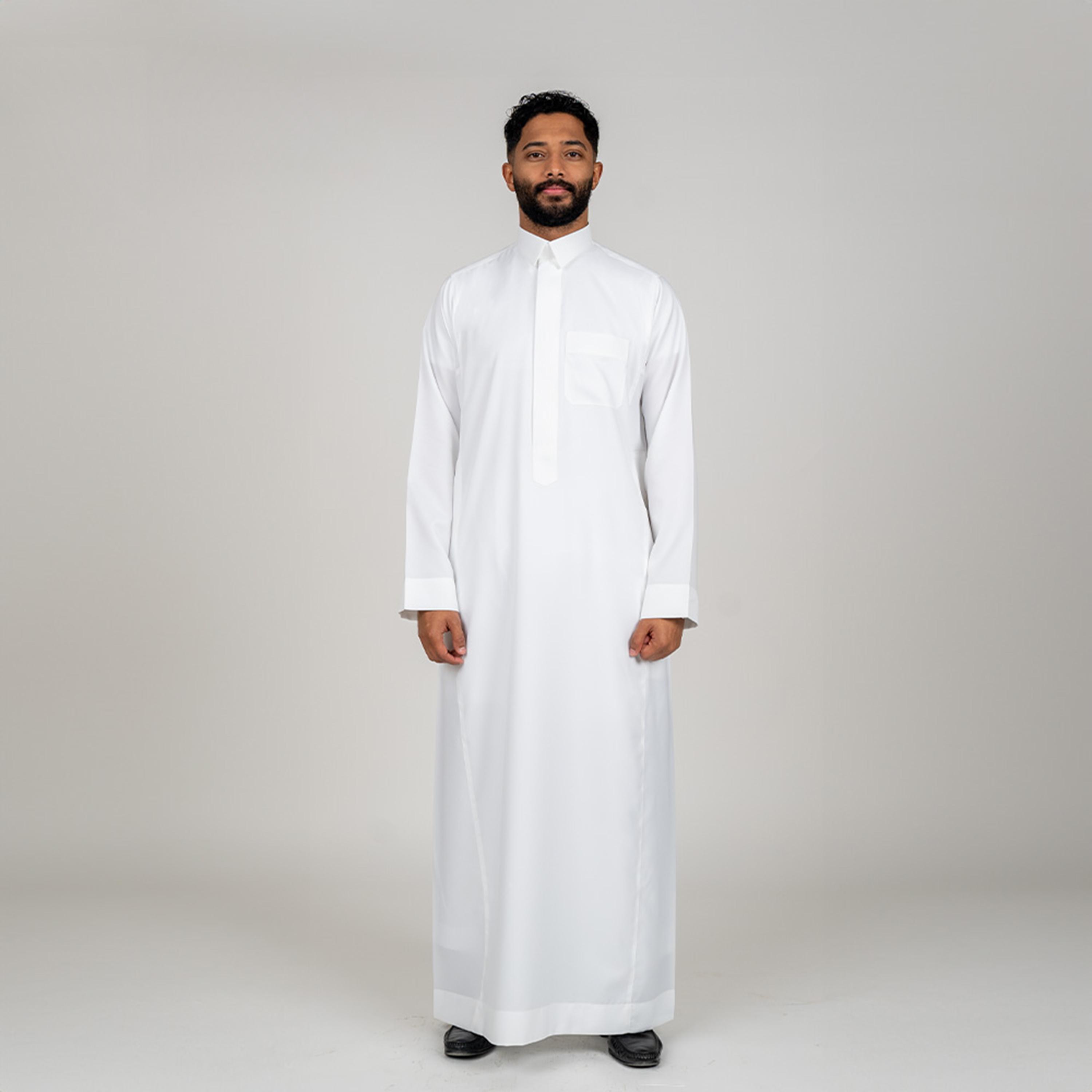 Al Aseel Cream Saudi Thobe-men-arabicclothing-thobes-image-1