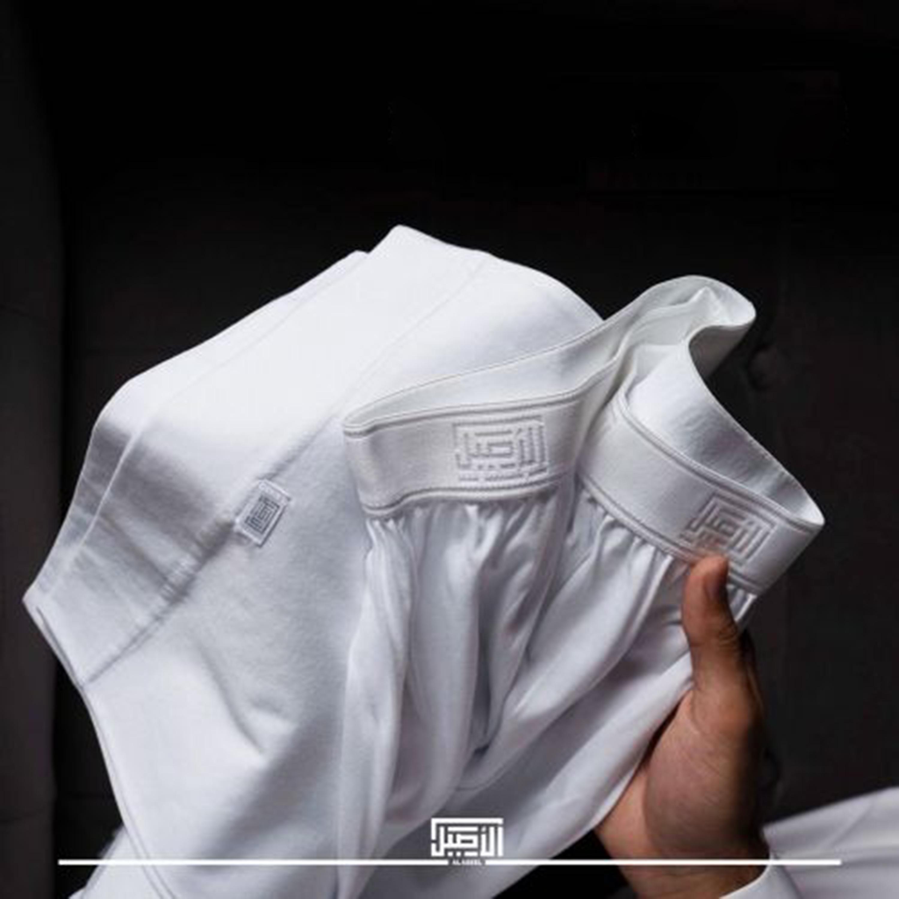 Al Aseel White Elasticated Wasitband Long Pants-men-arabicclothing-thobeinner-image-2