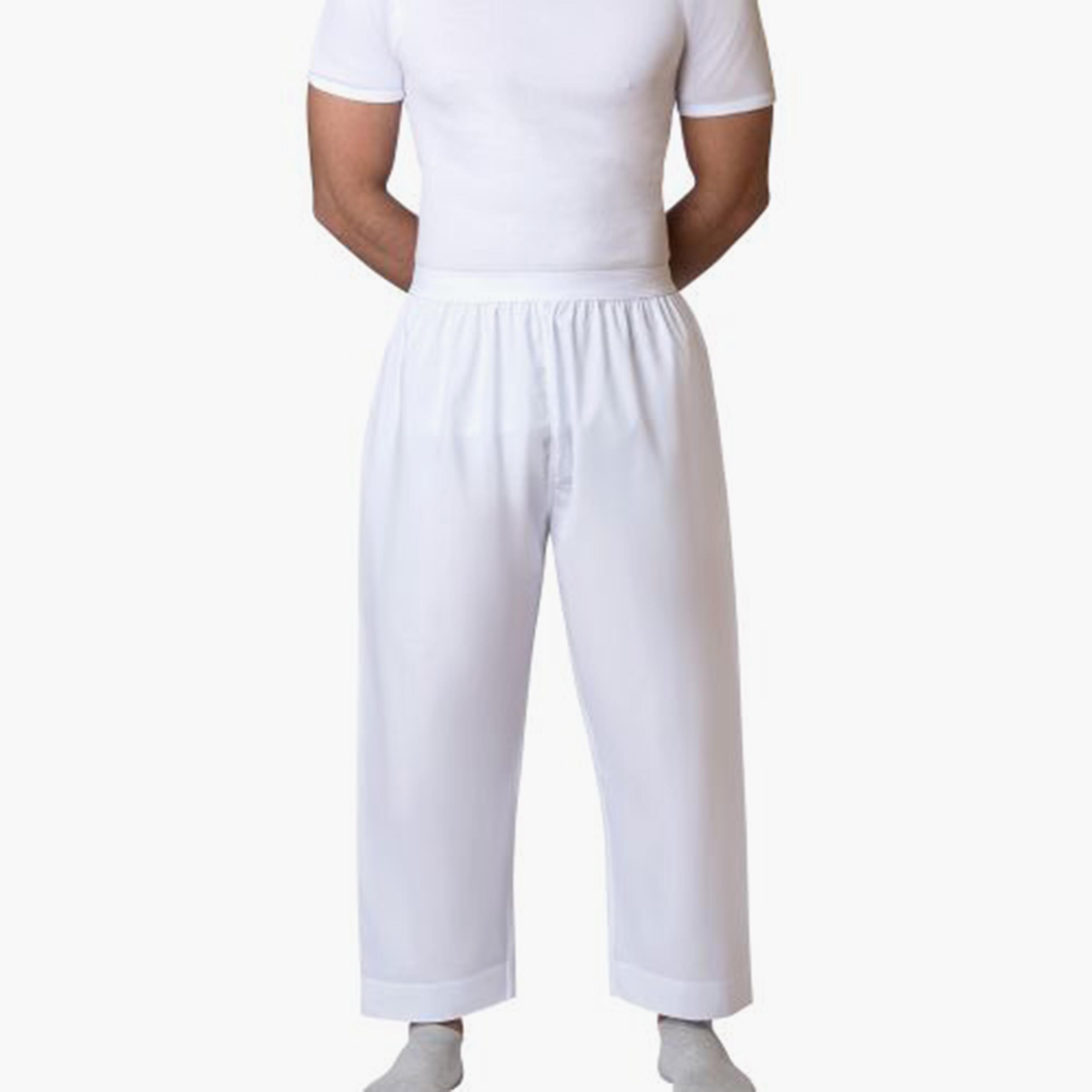 Al Aseel White 2 in 1 Elasticated Waistband Pants-men-arabicclothing-thobeinner-image-1