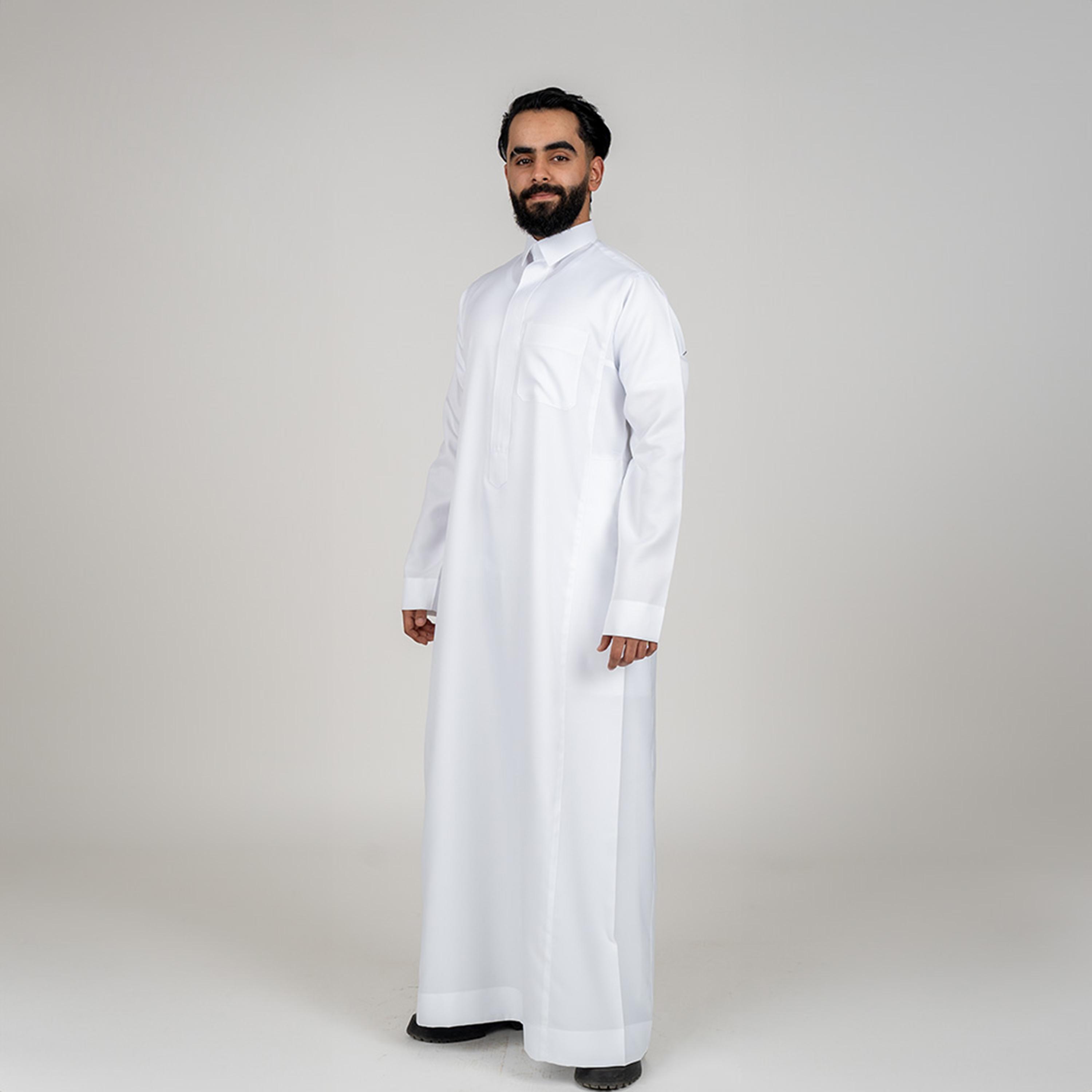 Al Aseel White Saudi Thobe-men-arabicclothing-thobes-image-2