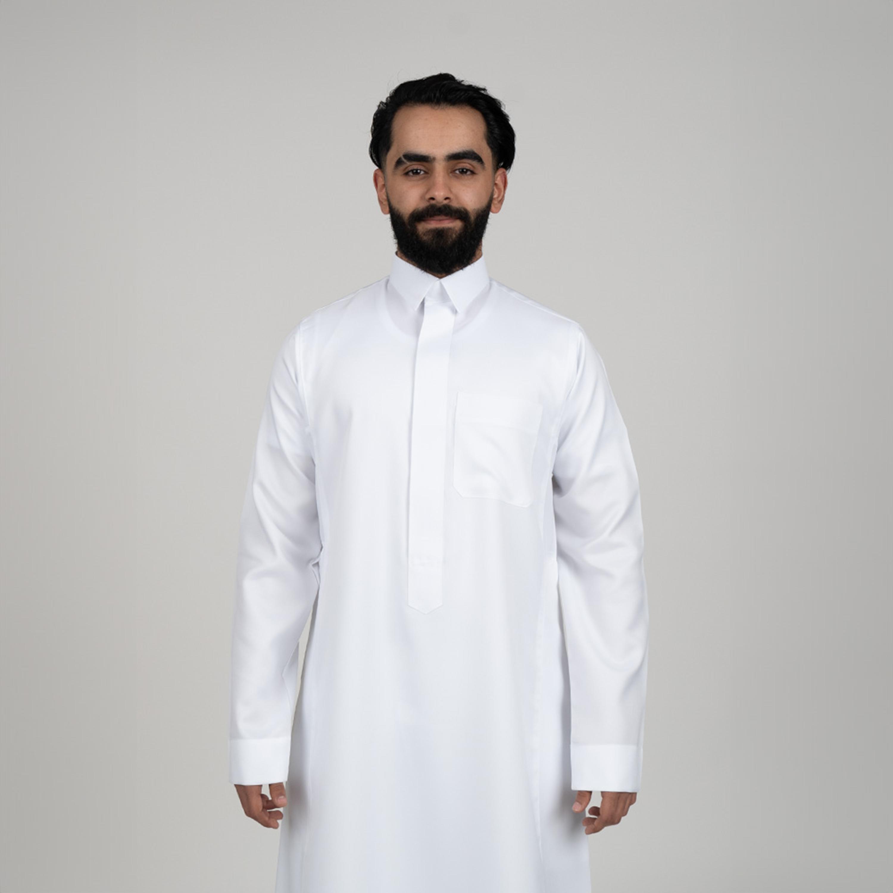 Al Aseel White Saudi Thobe-men-arabicclothing-thobes-image-5