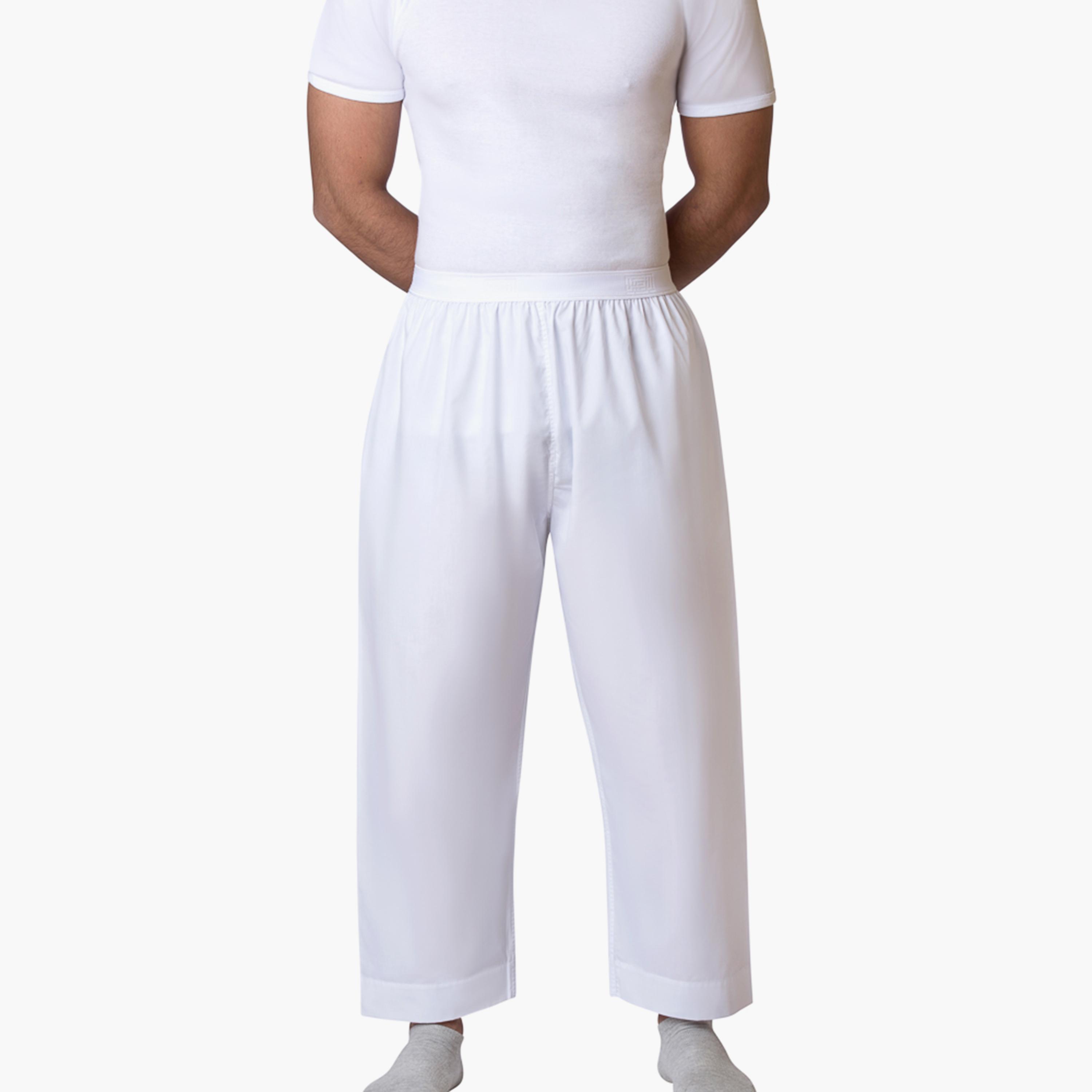 Al Aseel White Elasticated Waist Long Pants-men-arabicclothing-thobeinner-image-1