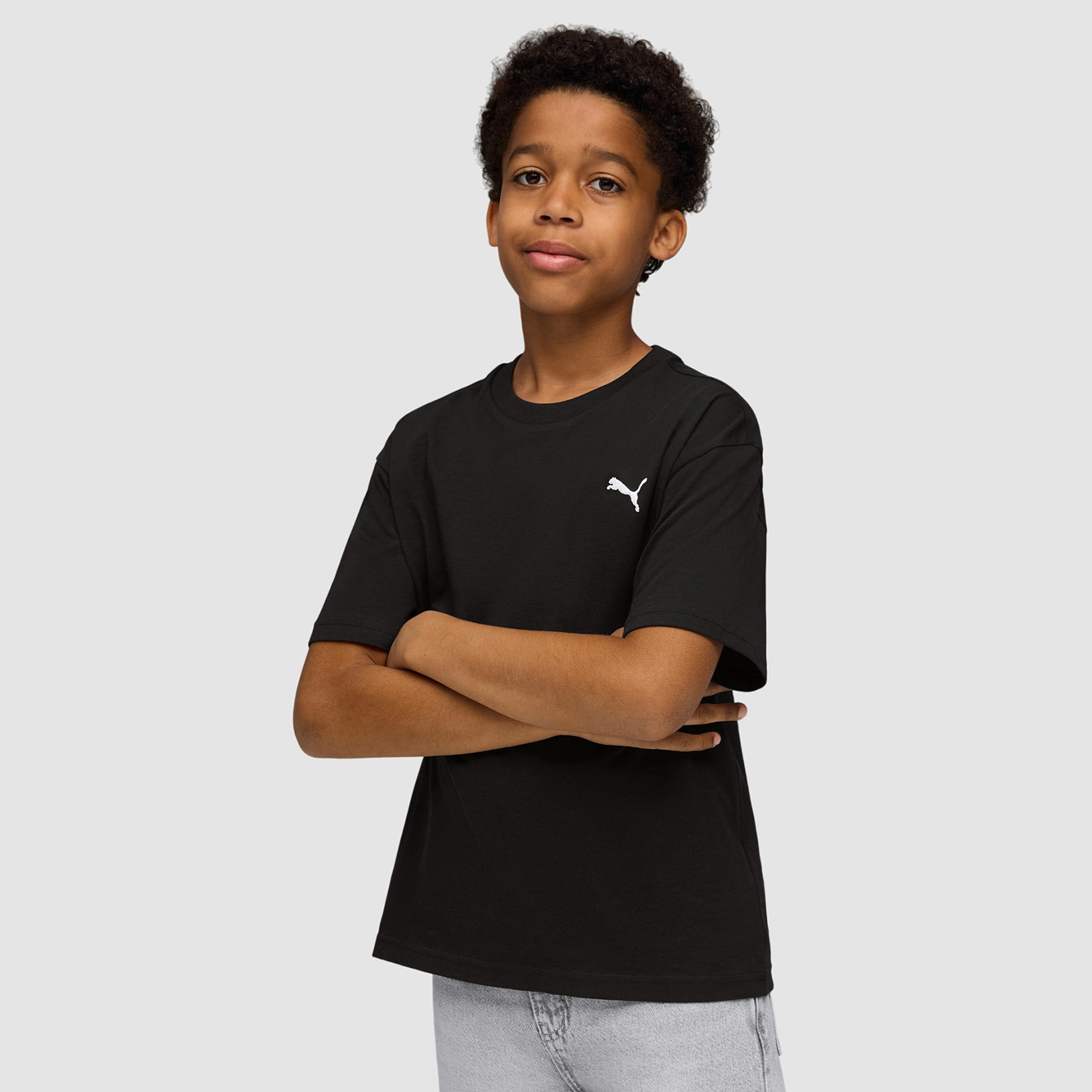 Puma Boys Essentials Boxy Short Sleeve T-Shirt-boys-clothing-sportswear-tops-image-1