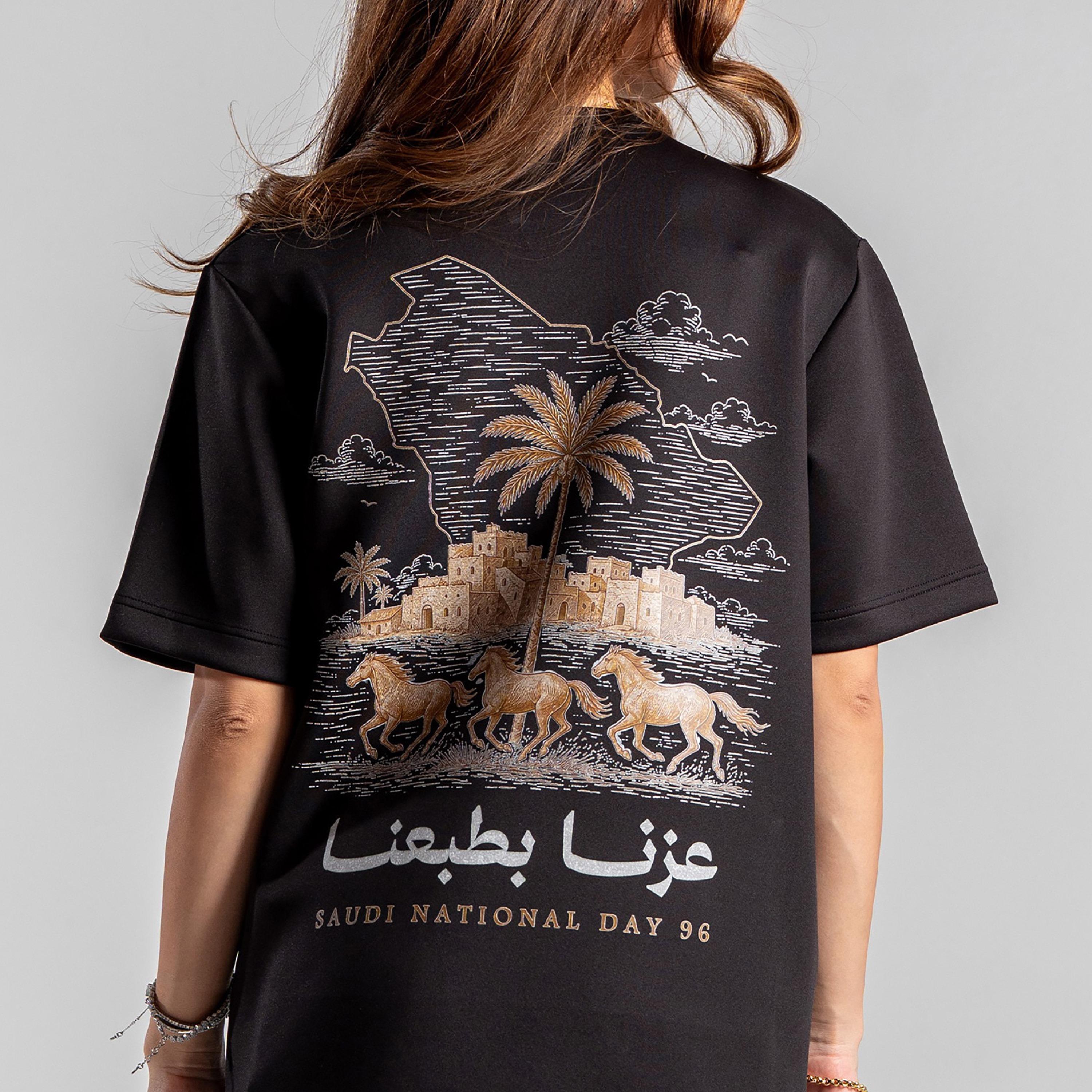 sanefn Eagle Horse Heritage Print Crew Neck Short Sleeves Women's National Day T-Shirt-women-clothing-tshirts-image-4