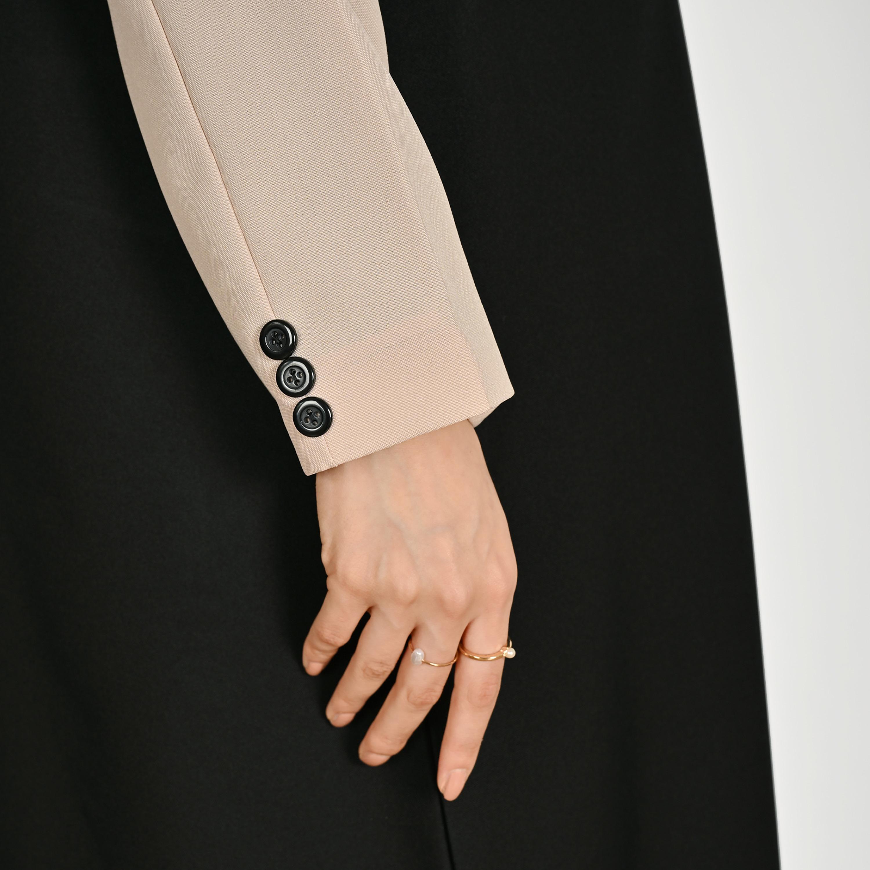 Hawraa Multicolour Notch Lapel Collar Lace Detail Women's Blazer Linen Abaya with Hijab-women-arabicclothing-abayas-image-5
