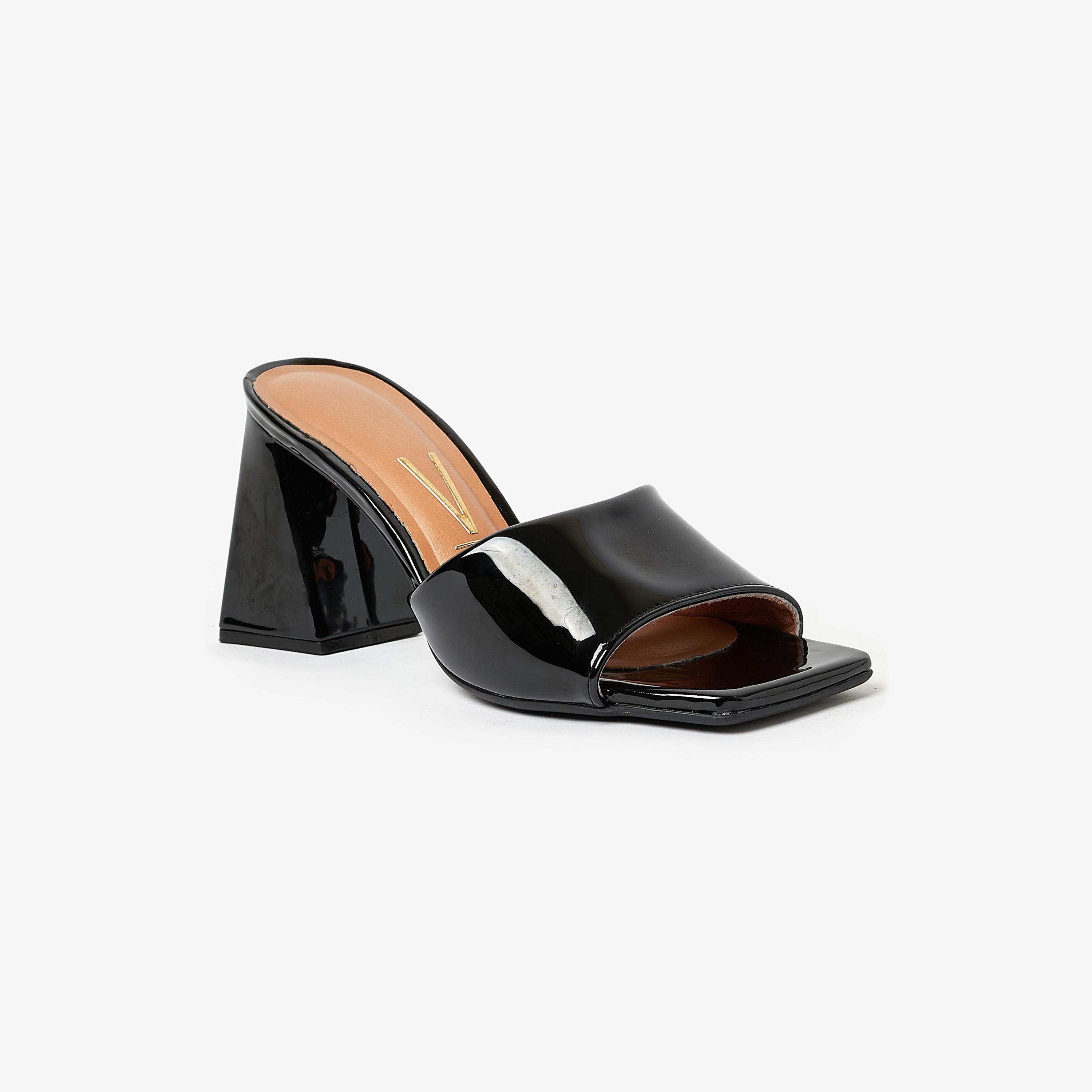 حذاء نسائي من فيزانو ذو كعب عريض مفتوح عند الأصابع | 6464-100-13488-women-shoes-heels-image-1
