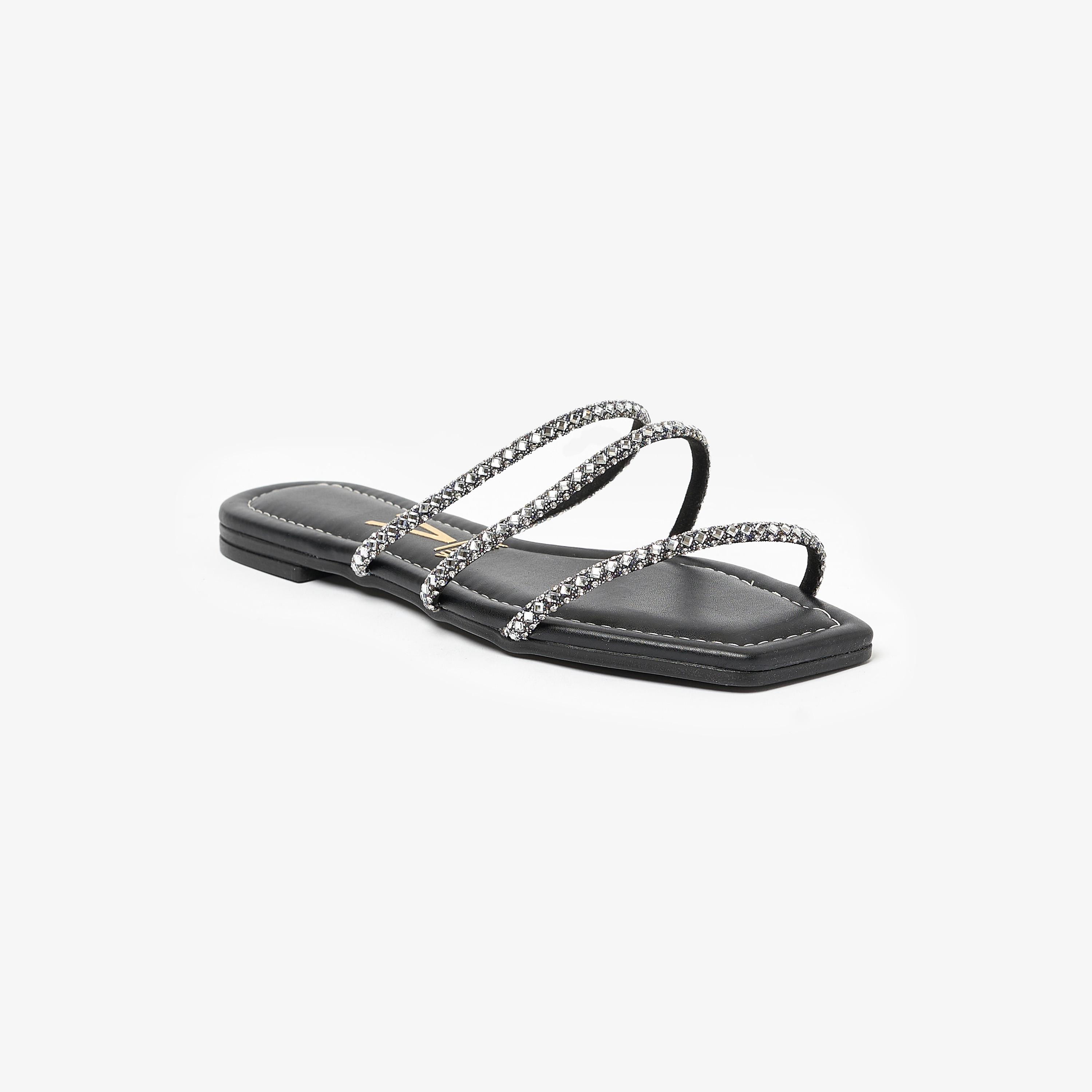 صندل مسطح نسائي من فيزانو ذو مفتوح من الأمام | 6479-101-24816-women-shoes-sandals-flats-image-1