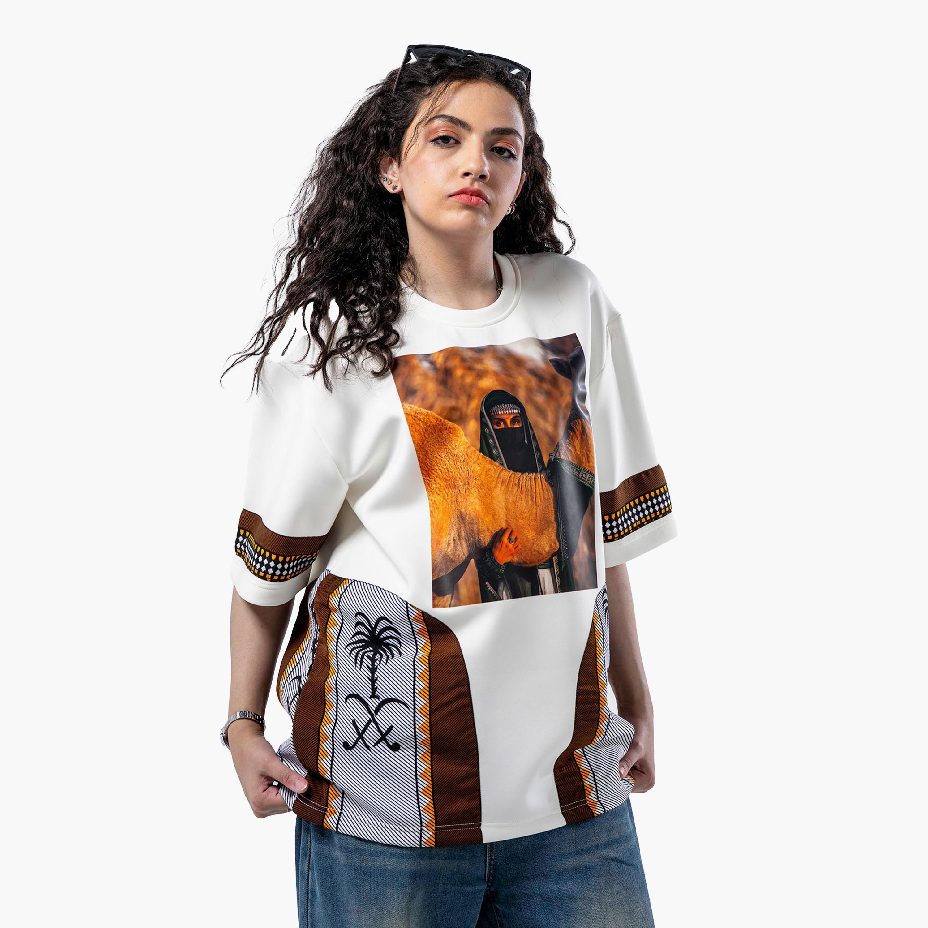sanefn White KSA National Day Graphic Print Women's T-Shirt-women-clothing-tshirts-image-2