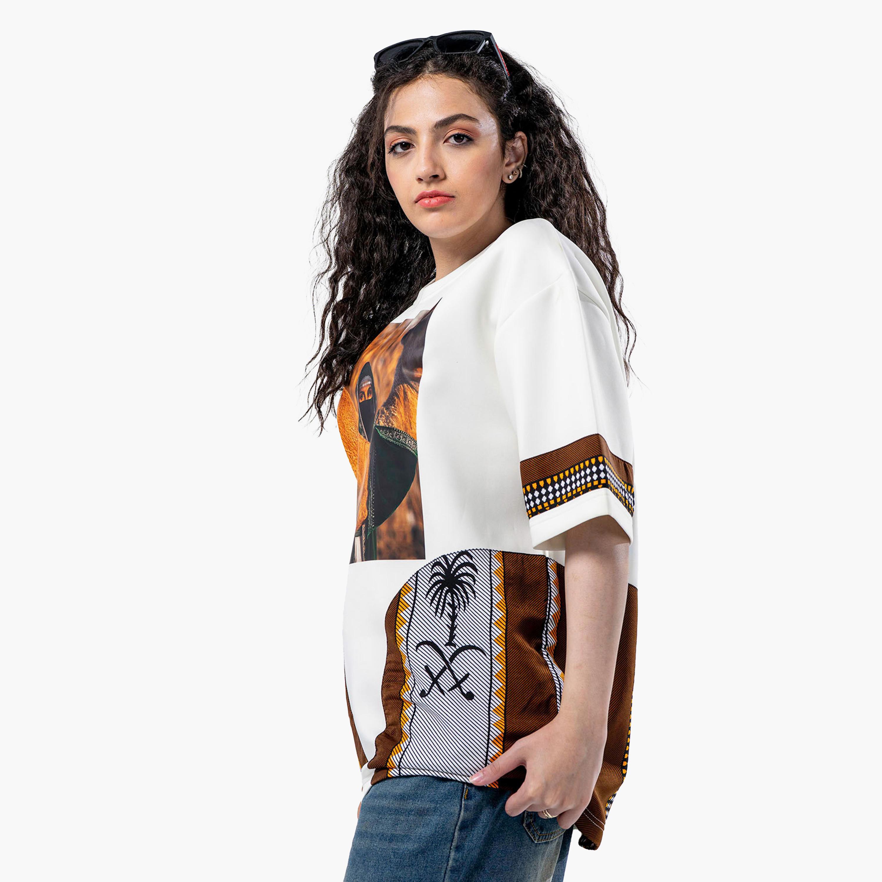 sanefn White KSA National Day Graphic Print Women's T-Shirt-women-clothing-tshirts-image-3