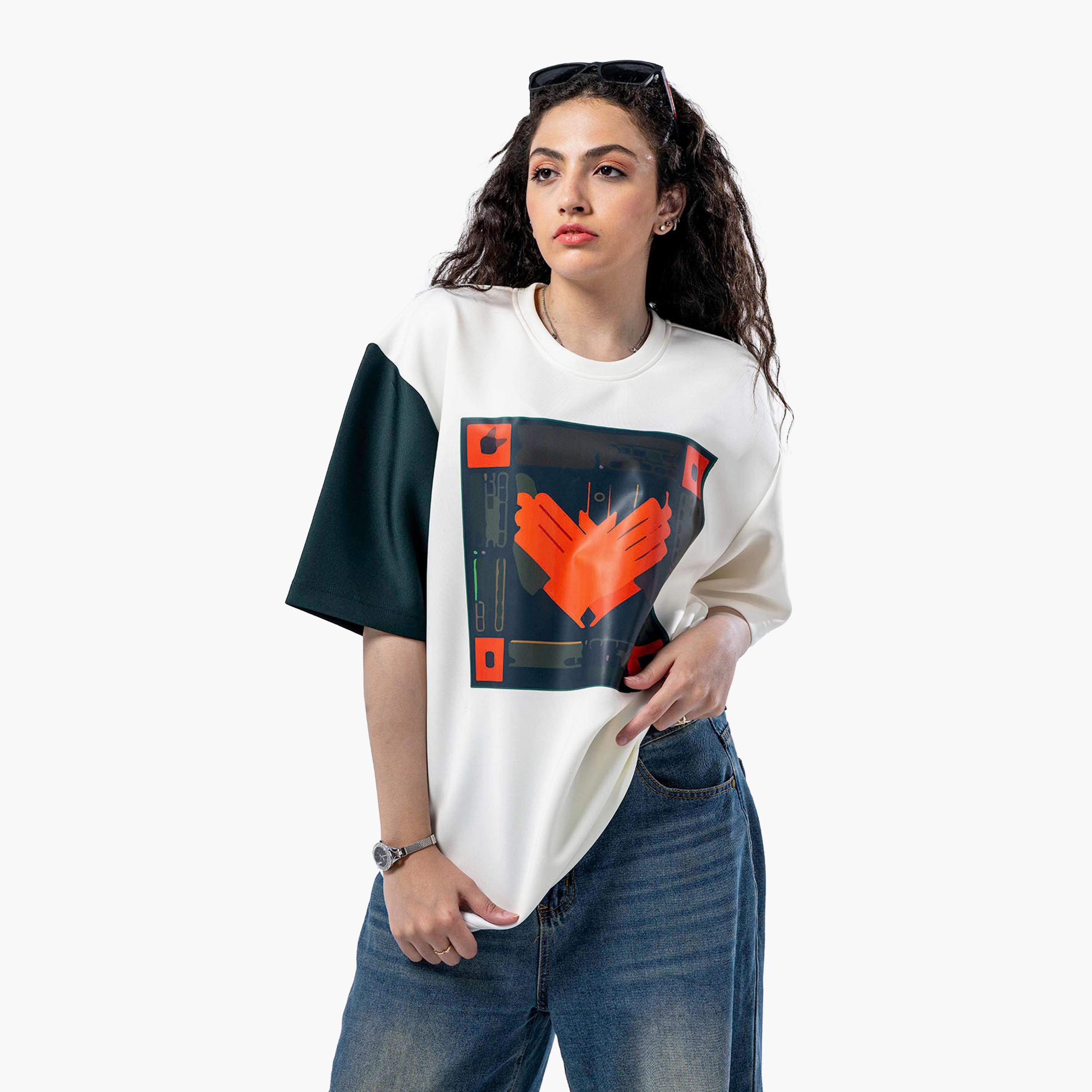 sanefn White and Green KSA National Day Graphic Print Women's T-Shirt-women-clothing-tshirts-image-1