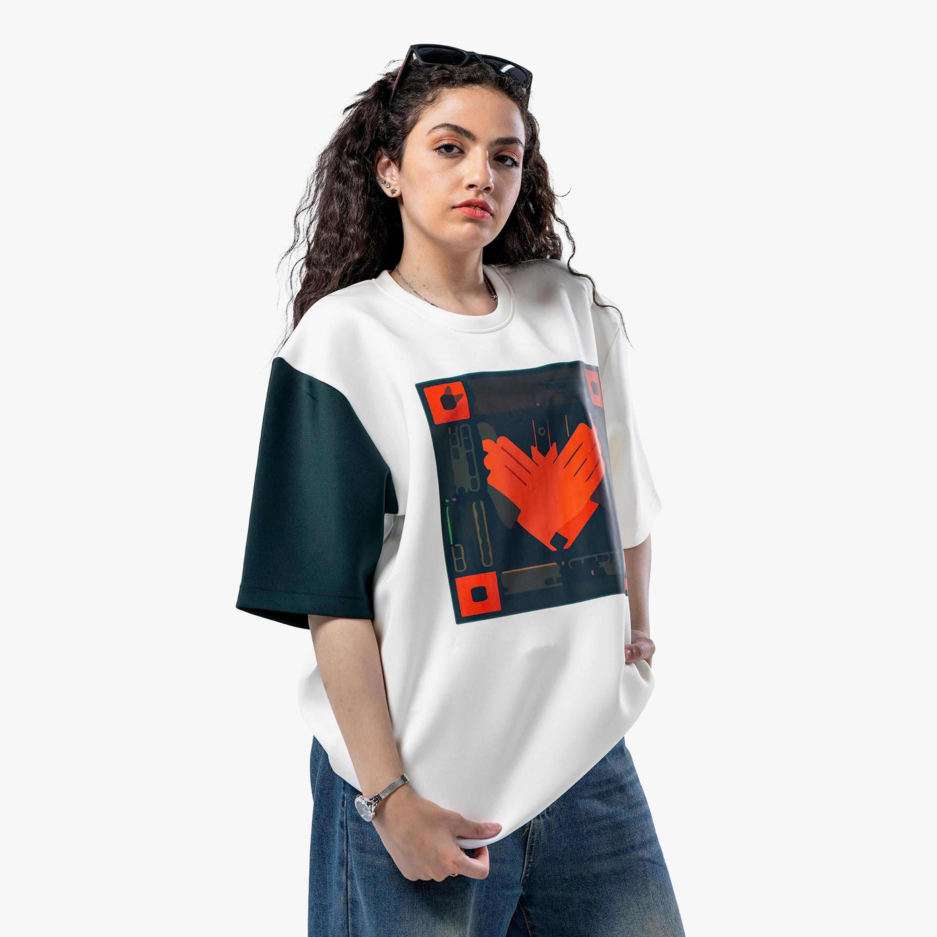 sanefn White and Green KSA National Day Graphic Print Women's T-Shirt-women-clothing-tshirts-image-2