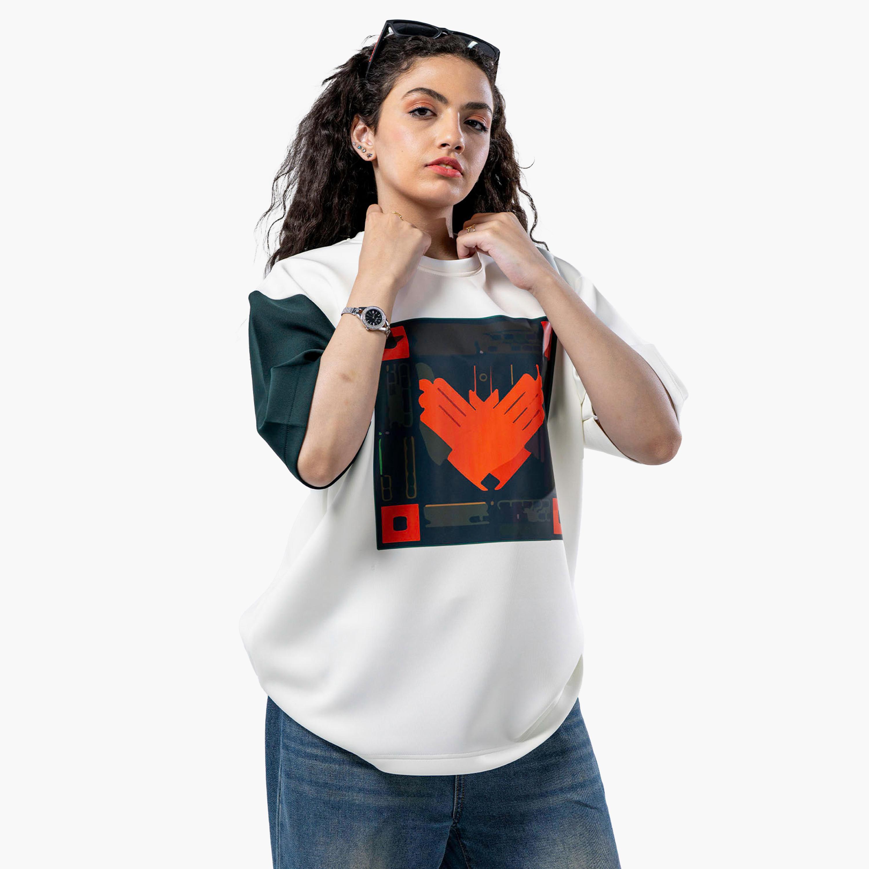 sanefn White and Green KSA National Day Graphic Print Women's T-Shirt-women-clothing-tshirts-image-3