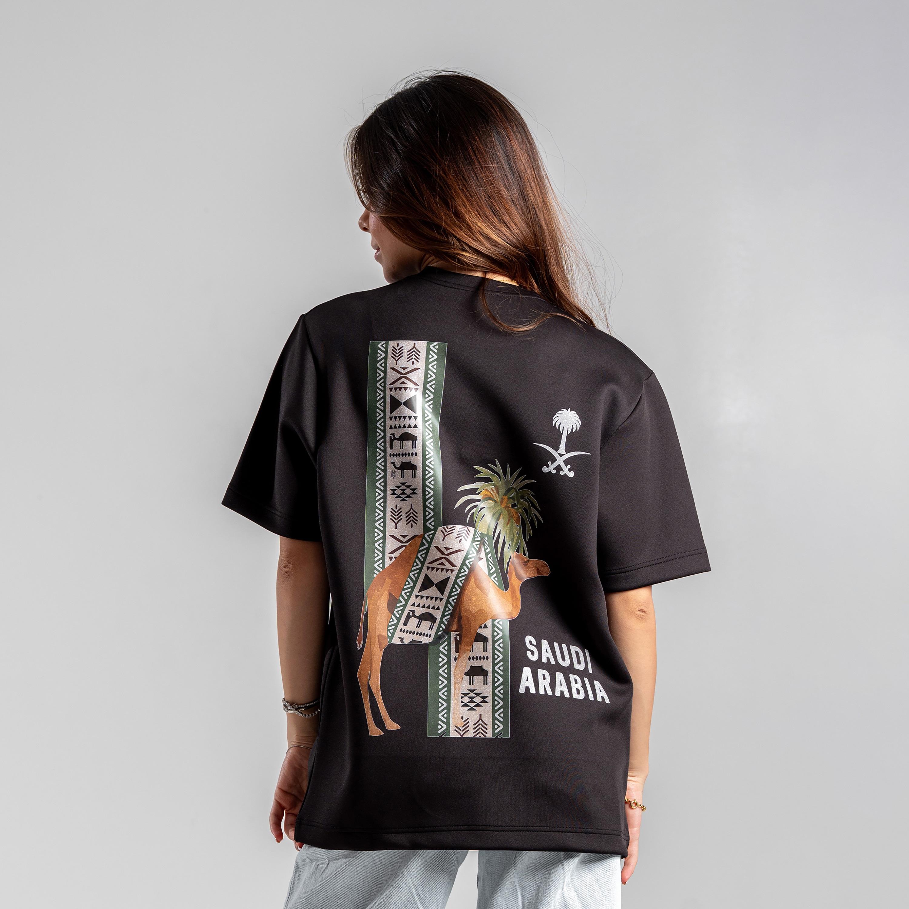 sanefn Camel Heritage Textile Print Crew Neck Short Sleeves Women's National Day T-Shirt-women-clothing-tshirts-image-3