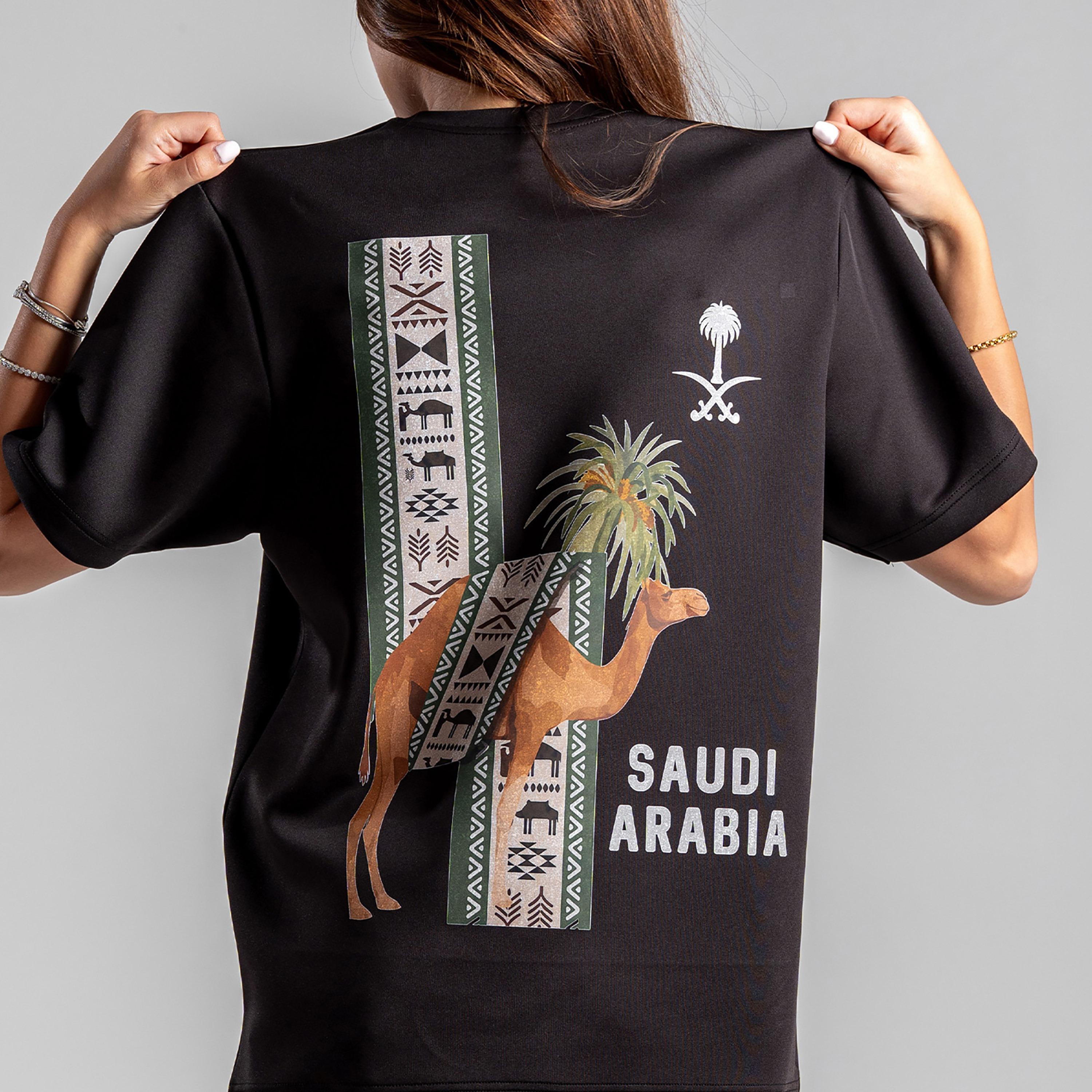 sanefn Camel Heritage Textile Print Crew Neck Short Sleeves Women's National Day T-Shirt-women-clothing-tshirts-image-4