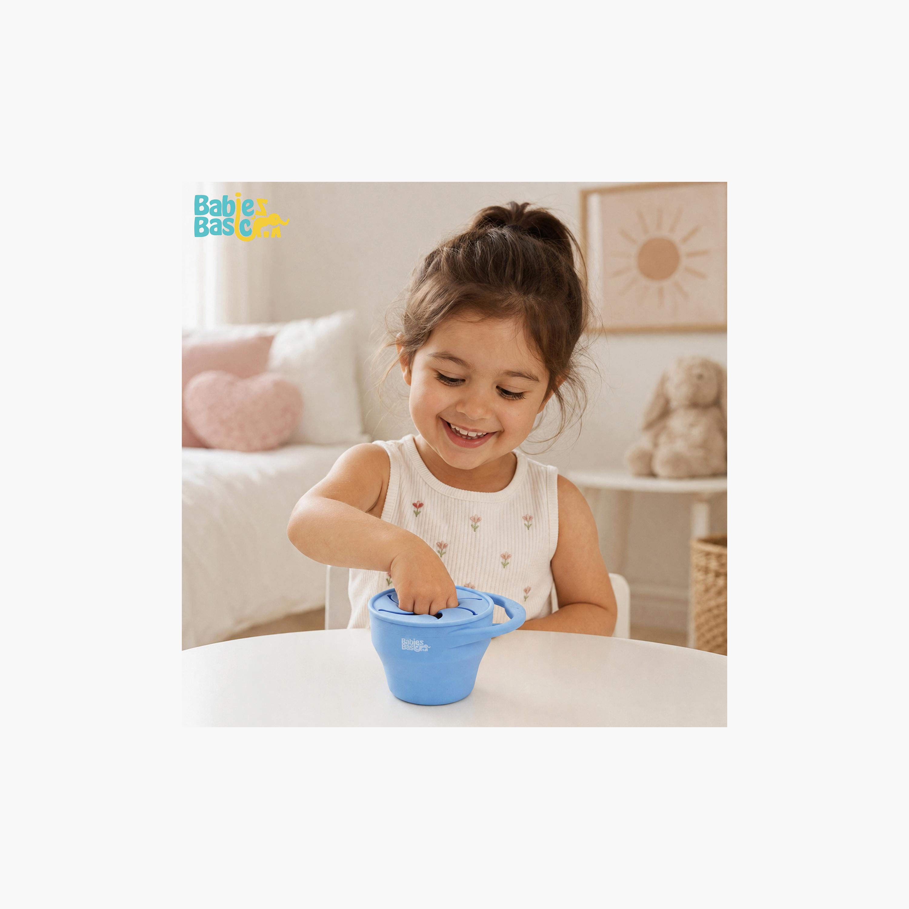 Babies Basic Collapsible Silicone Snack Cup with Lid - 150 ml-baby-feeding-mealtimeessentials-image-3