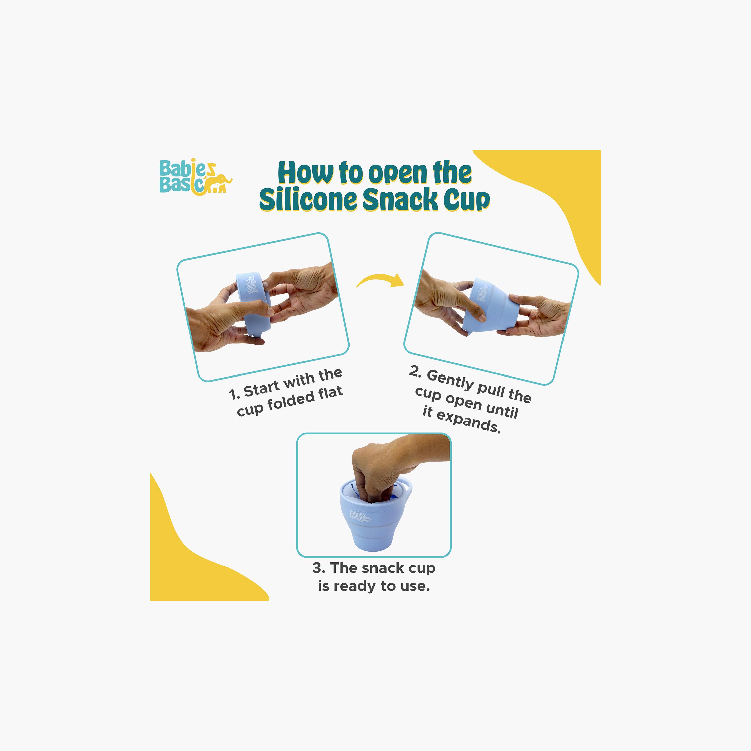 Babies Basic Collapsible Silicone Snack Cup with Lid - 150 ml-baby-feeding-mealtimeessentials-image-6