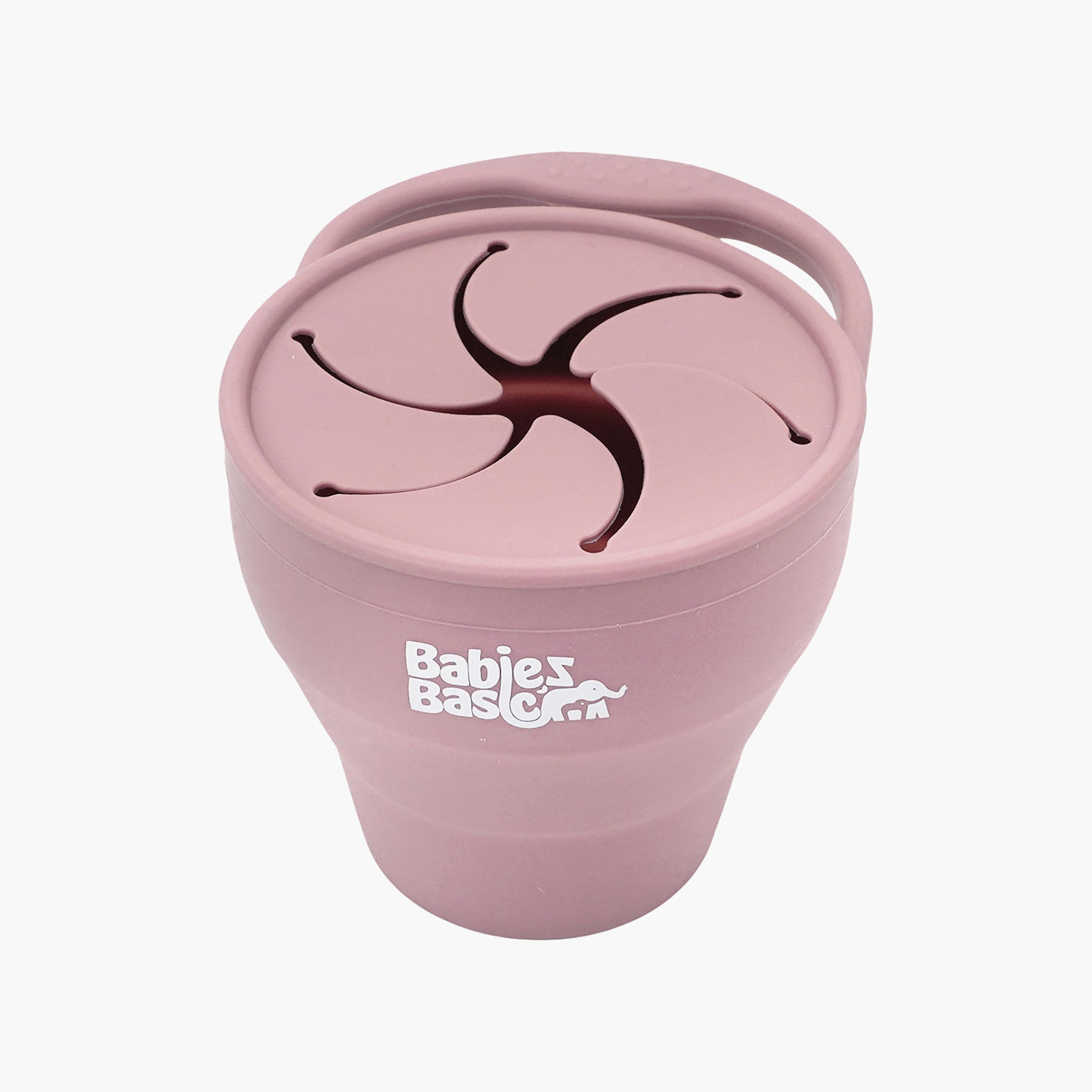 كوب سيليكون قابل للطي للوجبات الخفيفة مع غطاء - 150 مل من بيبيز بيزك-baby-feeding-mealtimeessentials-image-1
