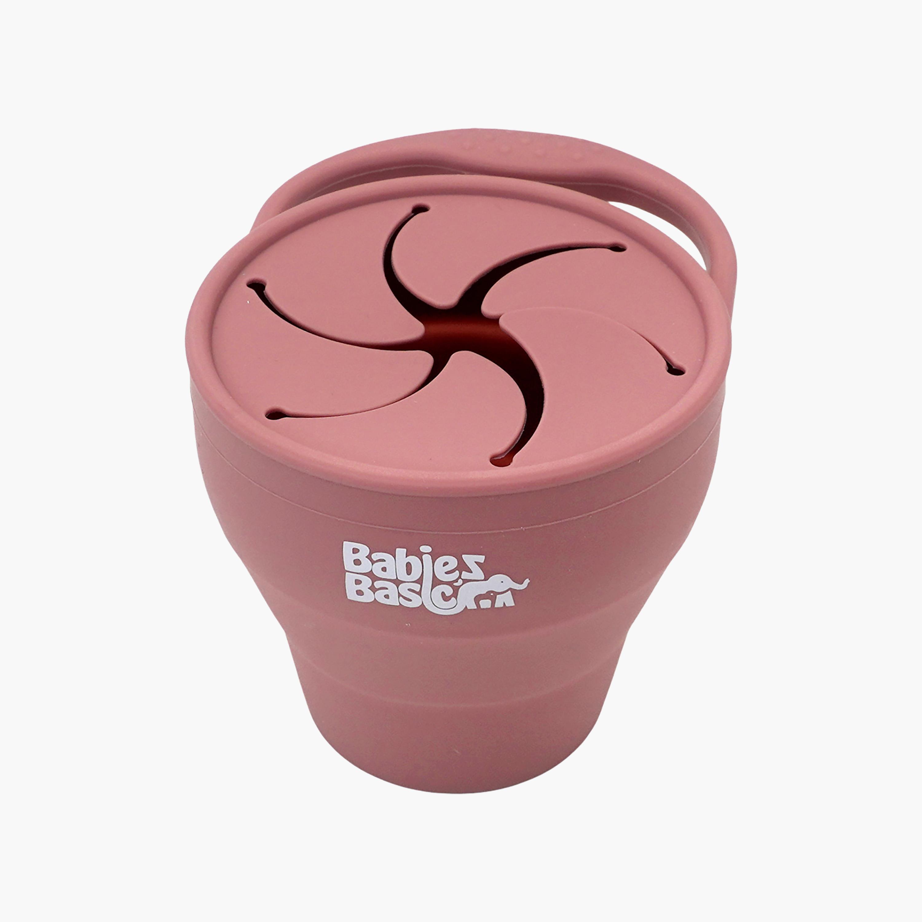 كوب سيليكون قابل للطي للوجبات الخفيفة مع غطاء - 150 مل من بيبيز بيزك-baby-feeding-mealtimeessentials-image-1