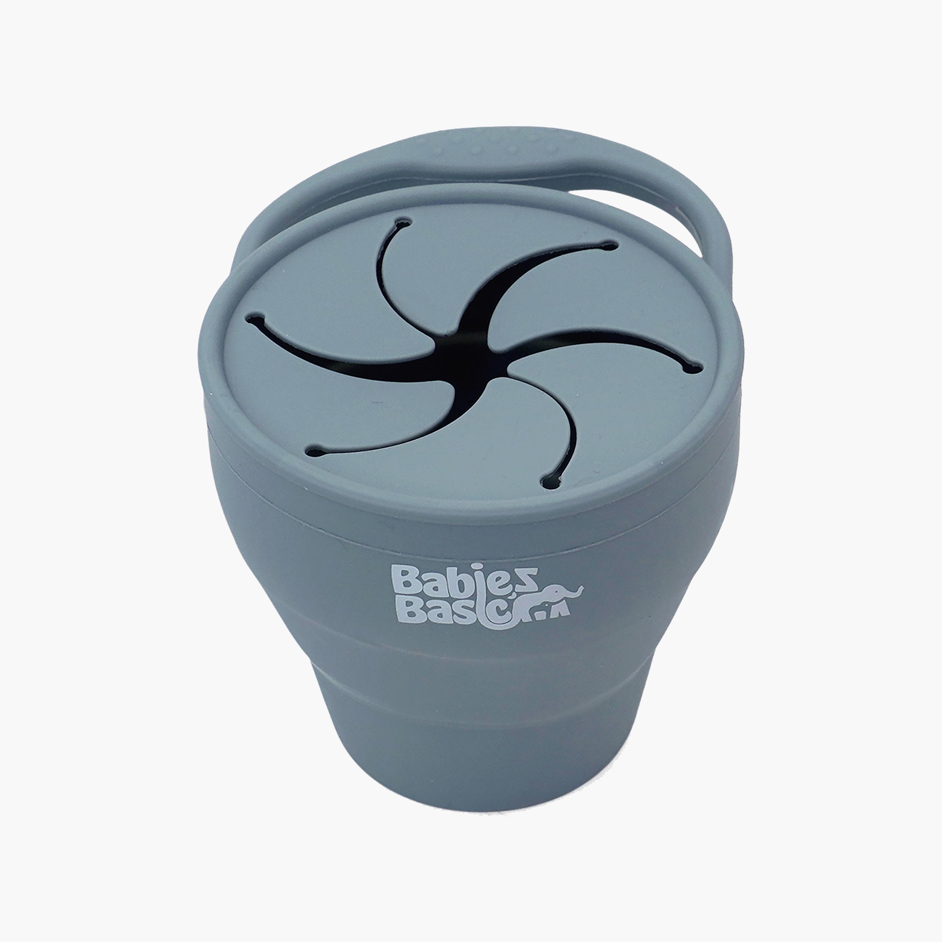 كوب سيليكون قابل للطي للوجبات الخفيفة مع غطاء - 150 مل من بيبيز بيزك-baby-feeding-mealtimeessentials-image-1