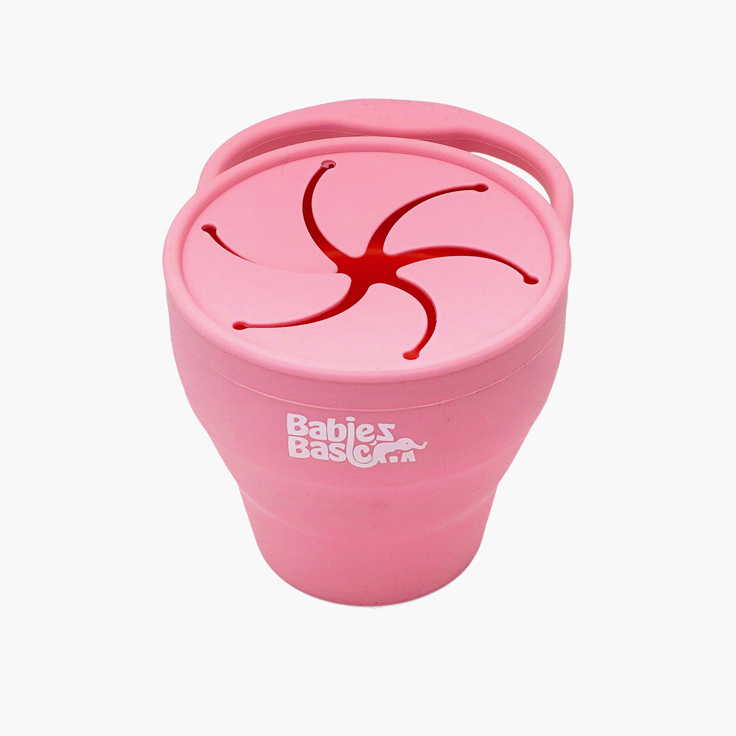 كوب سيليكون قابل للطي للوجبات الخفيفة مع غطاء - 150 مل من بيبيز بيزك-baby-feeding-mealtimeessentials-image-1