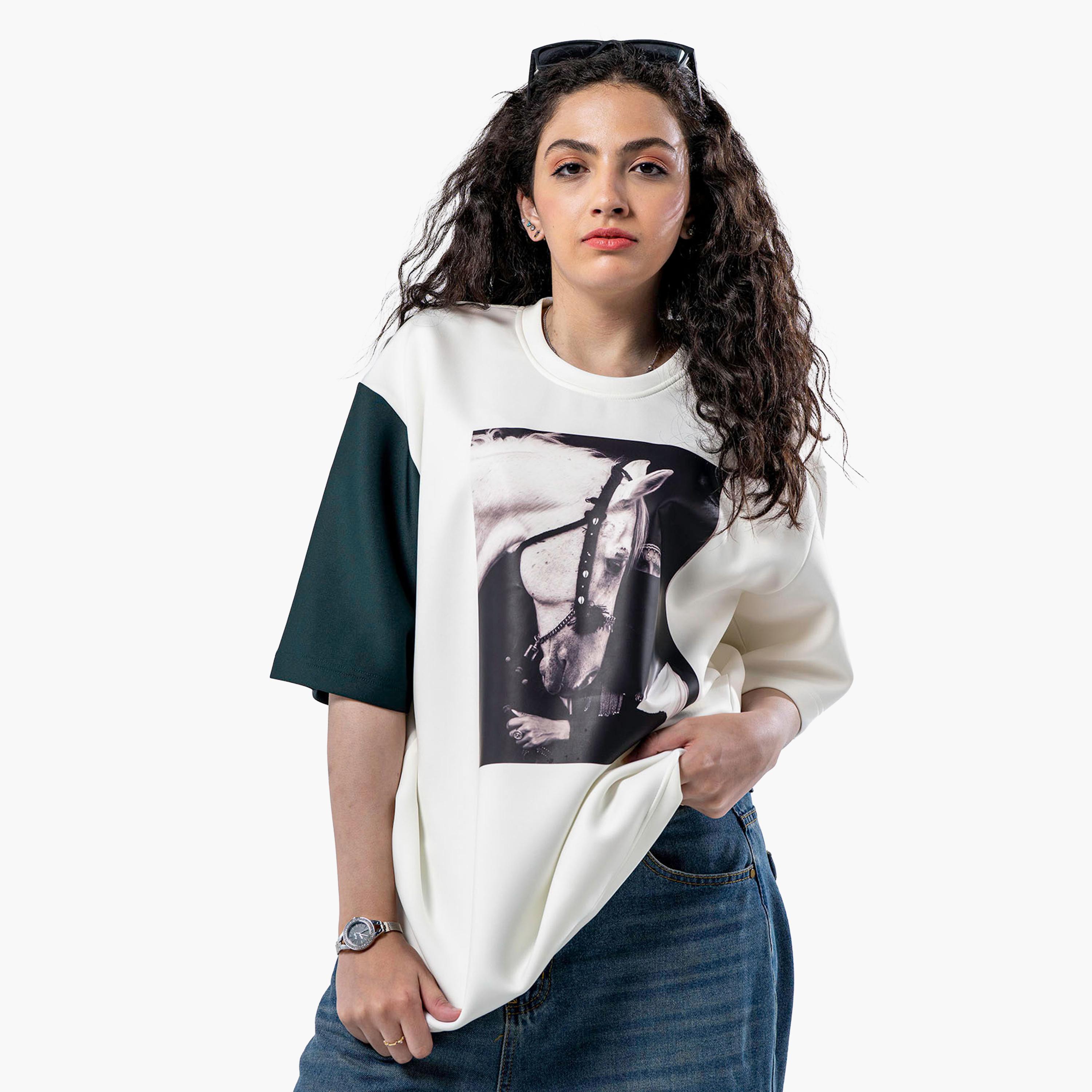 sanefn White and Green KSA National Day Graphic Print Women's T-Shirt-women-clothing-tshirts-image-1