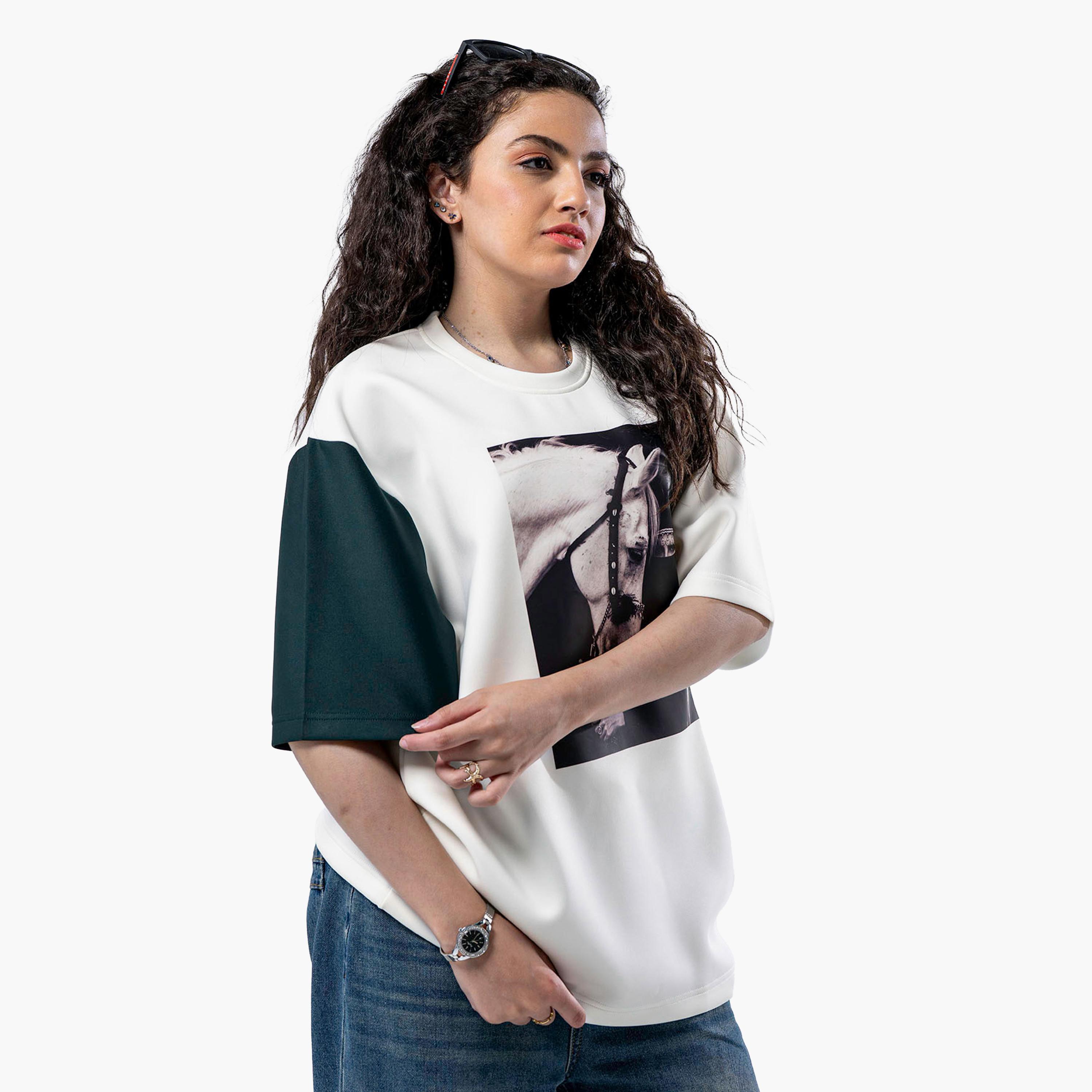 sanefn White and Green KSA National Day Graphic Print Women's T-Shirt-women-clothing-tshirts-image-2