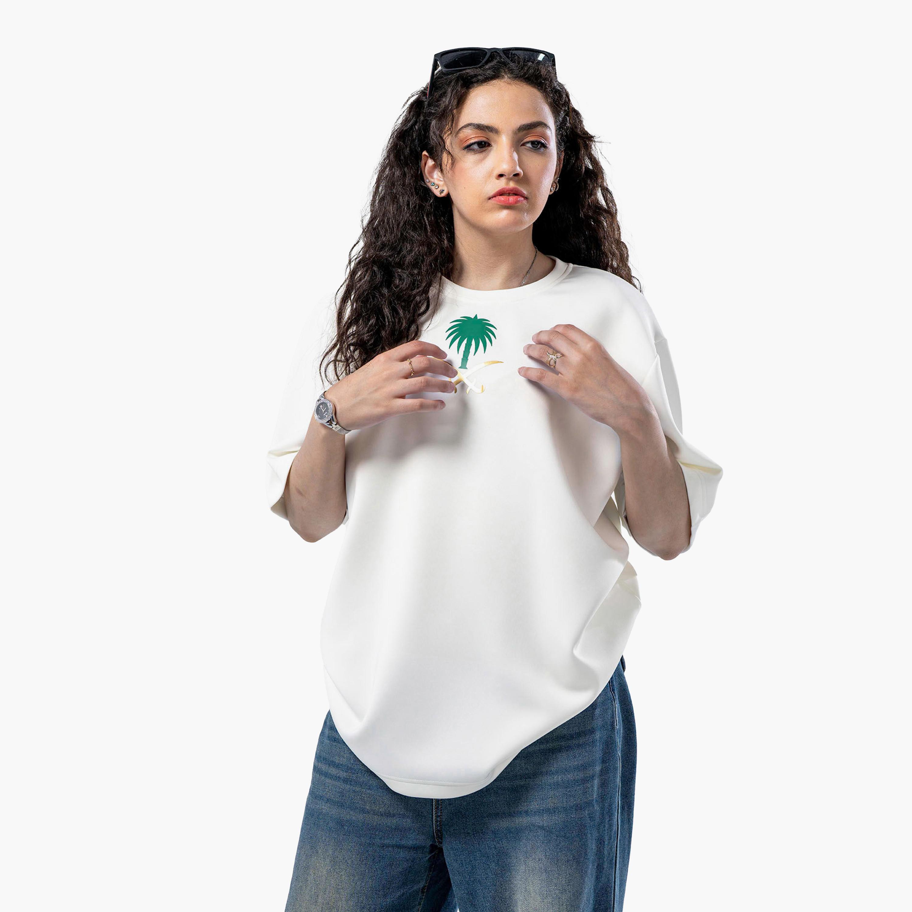 sanefn White KSA National Day Printed Women's T-Shirt-women-clothing-tshirts-image-3