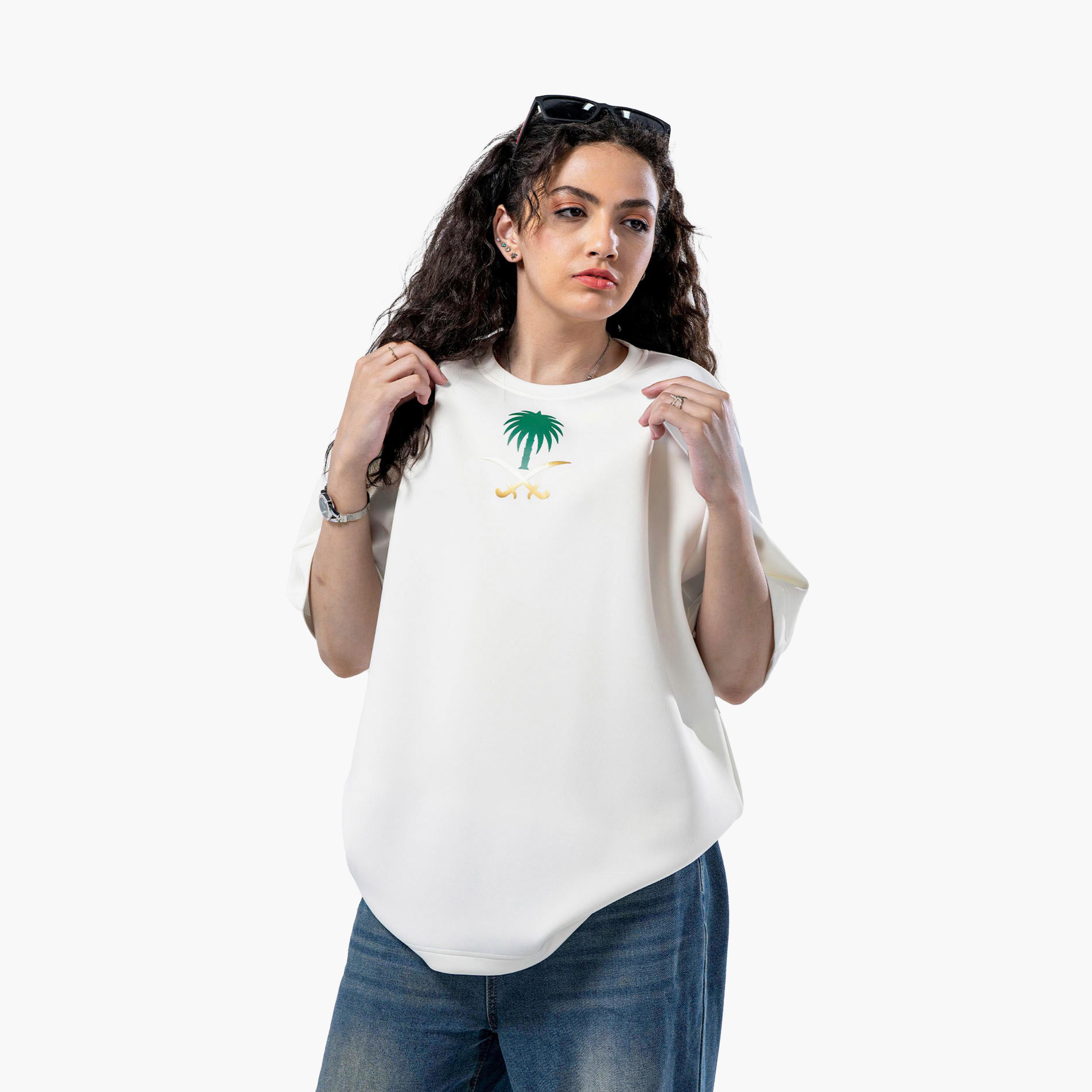 sanefn White KSA National Day Printed Women's T-Shirt-women-clothing-tshirts-image-4