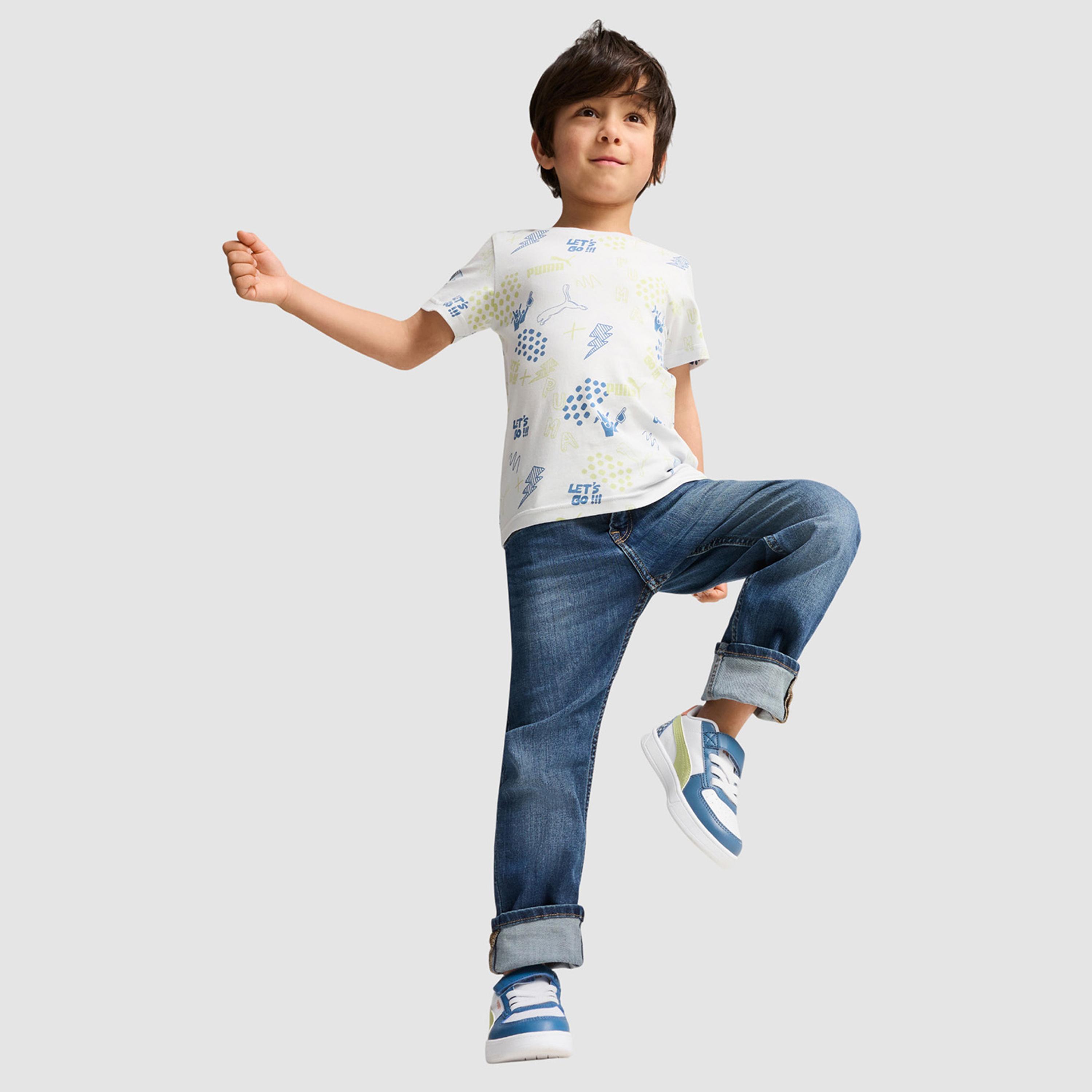 Puma Kids Essentials+ No.1 logo Short Sleeve T-Shirt-boys-clothing-sportswear-tops-image-2