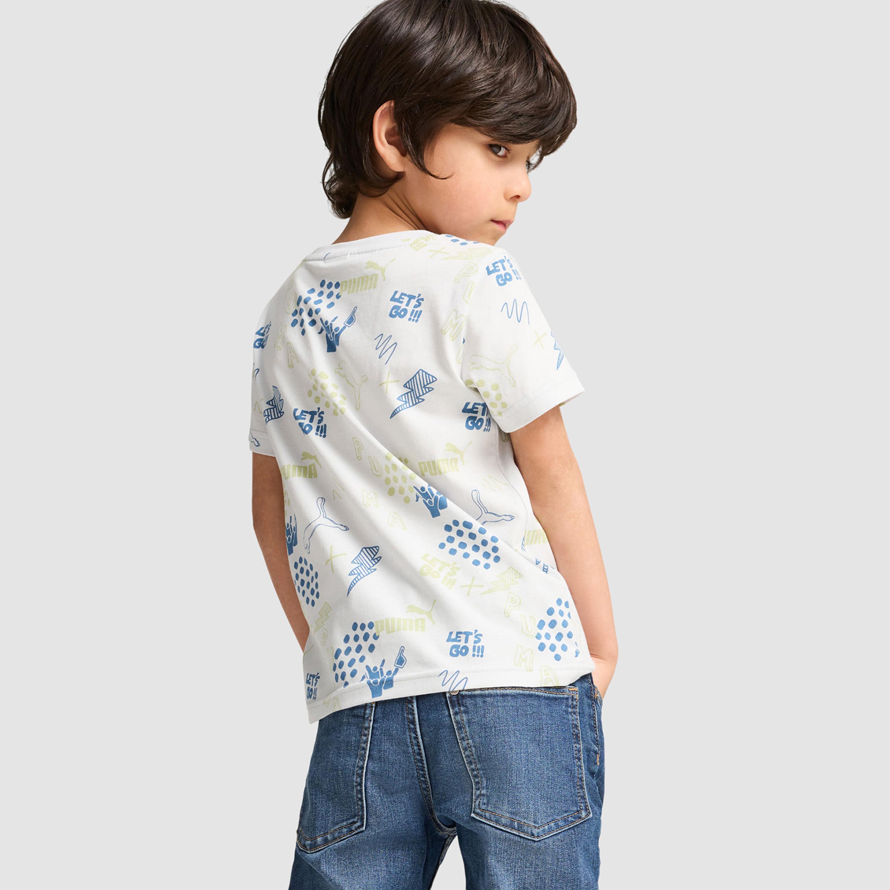 Puma Kids Essentials+ No.1 logo Short Sleeve T-Shirt-boys-clothing-sportswear-tops-image-4